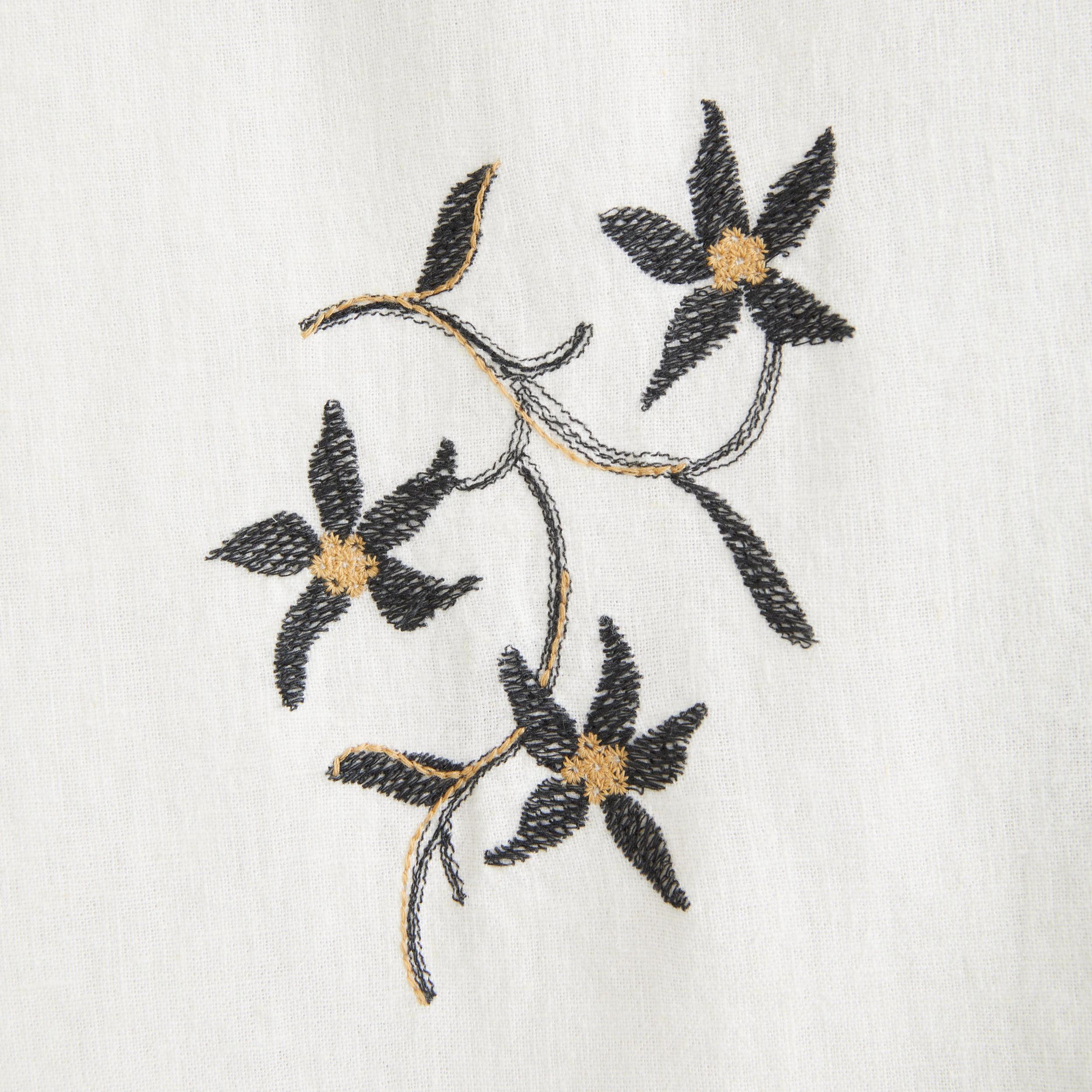 Camp Collar Summer Linen-Blend Embroidered Shirt Product Image