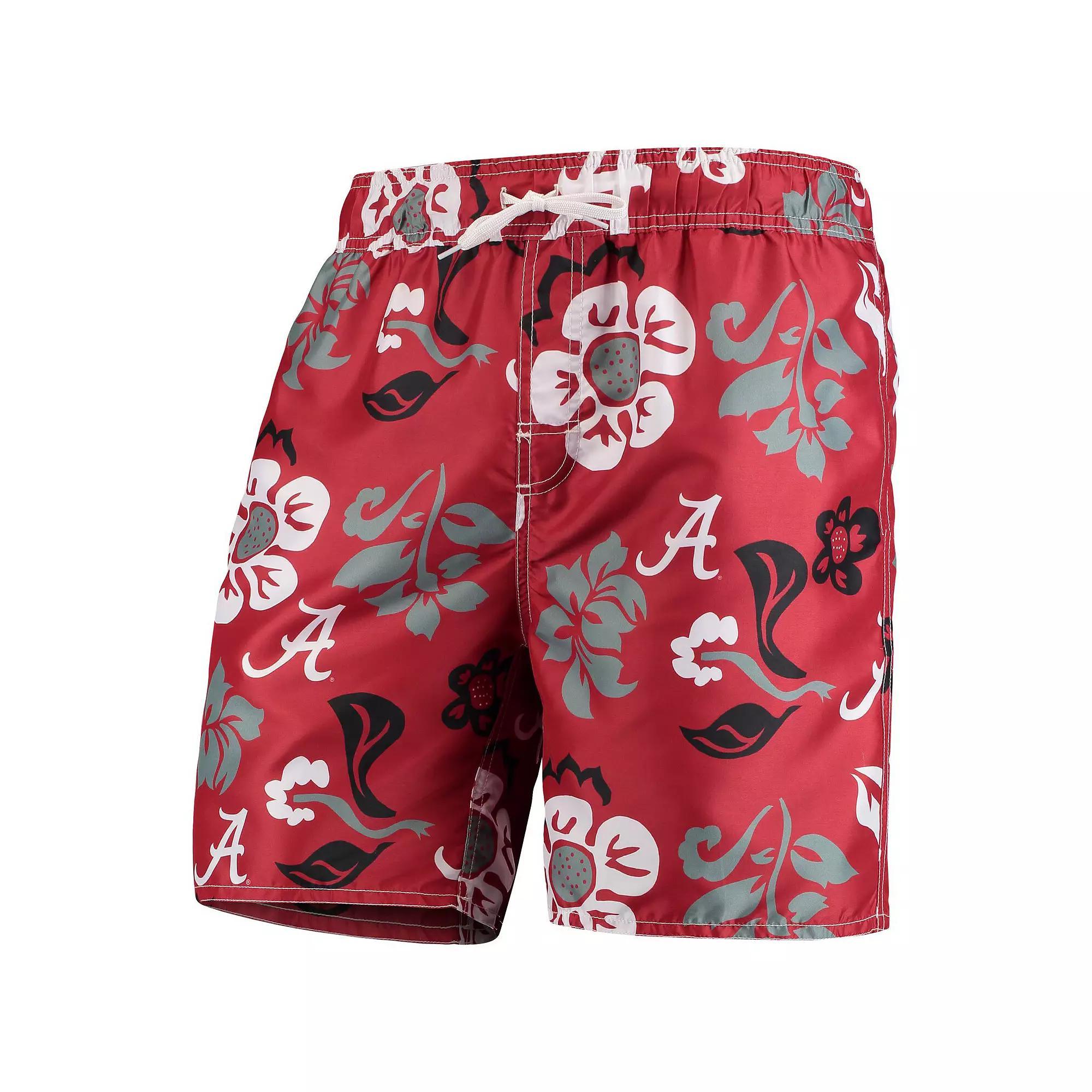 Mens Wes & Willy Crimson Alabama Crimson Tide Floral Volley Swim Trunks Product Image