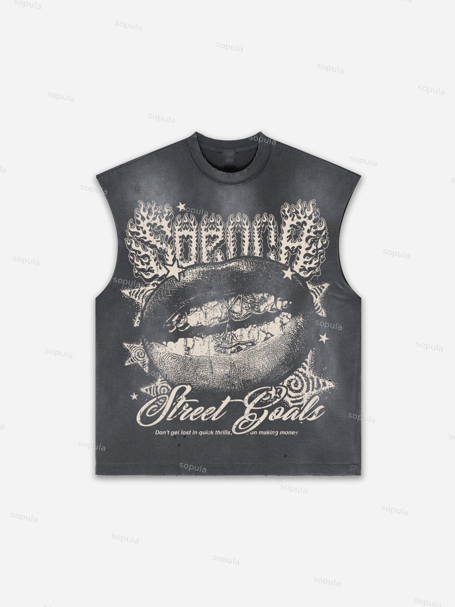 Men's Washed Richer Than My Opps Vintage Abstract Man Graphic Tank Top Product Image