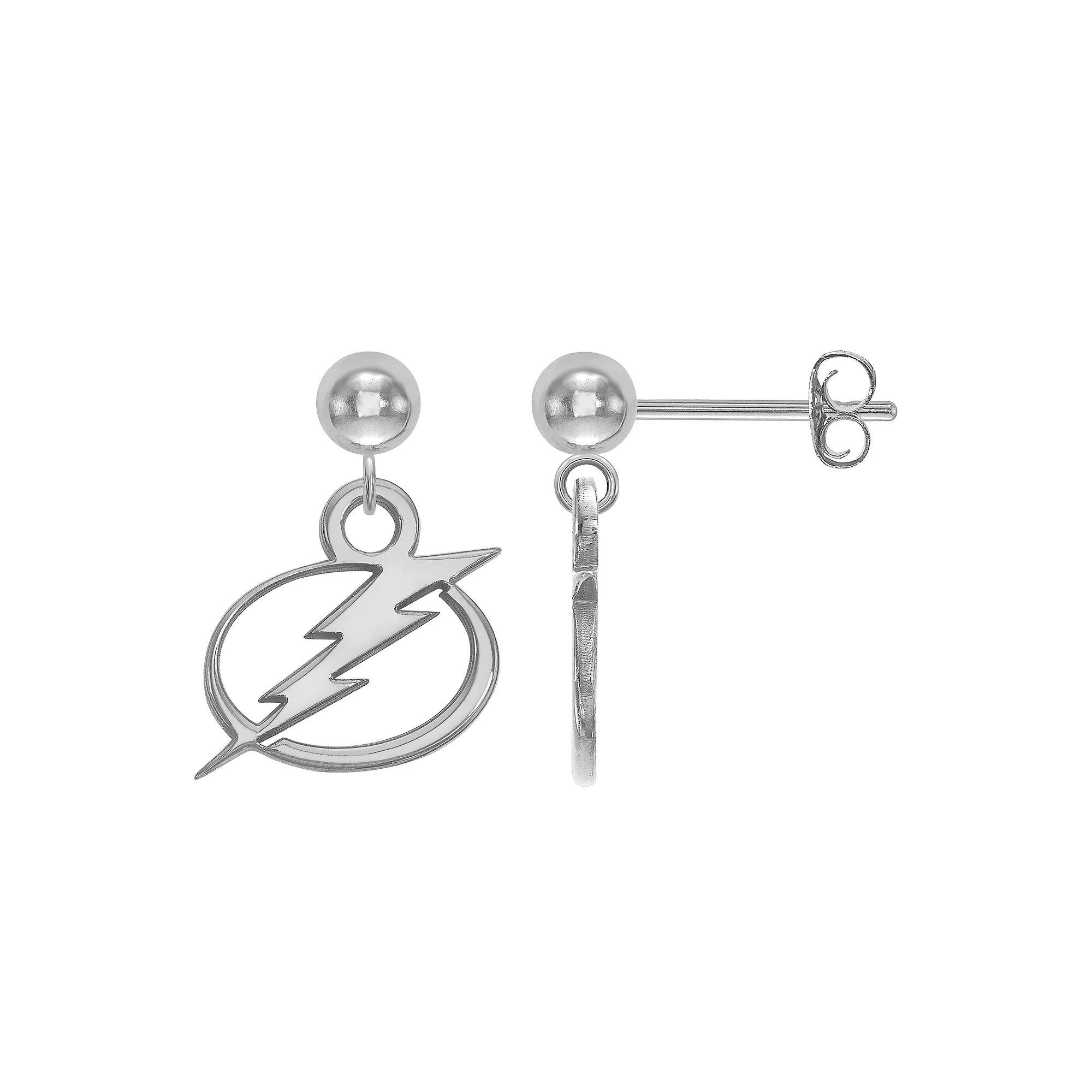 LogoArt Sterling Silver Tampa Bay Lightning Dangle Stud Earrings, Women's Product Image