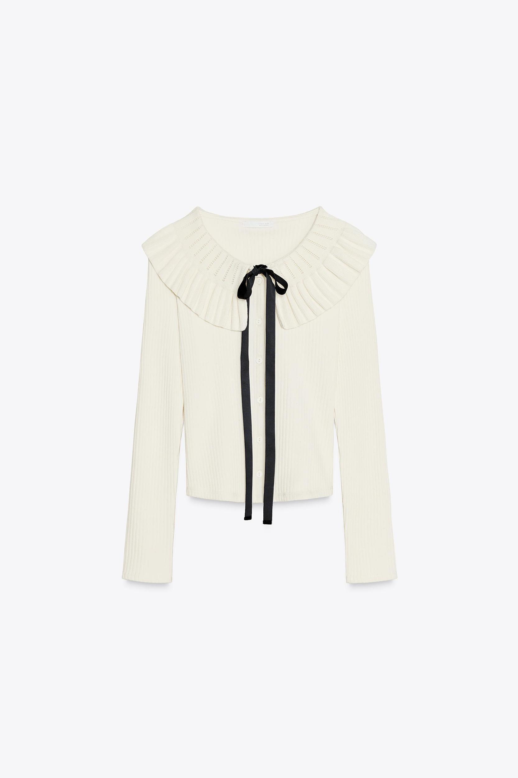 TIE-NECK KNIT JACKET Product Image
