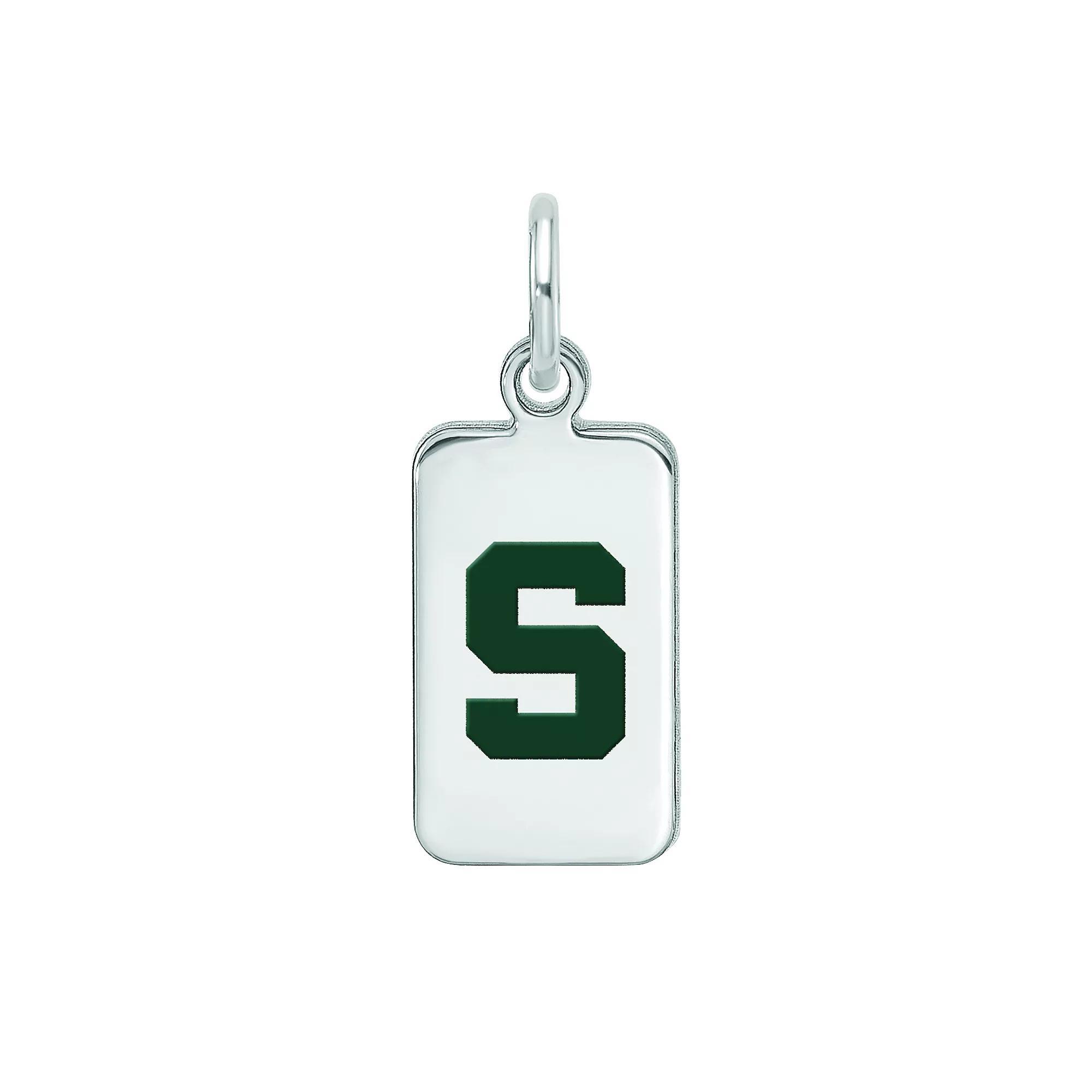 LogoArt Sterling Silver Michigan State Enamel Tag Pendant, Women's, Size: 15 mm Product Image