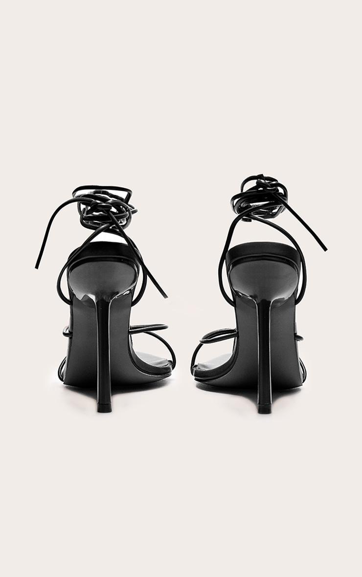 PLT Label Black Strappy Tie Thong Heel Product Image