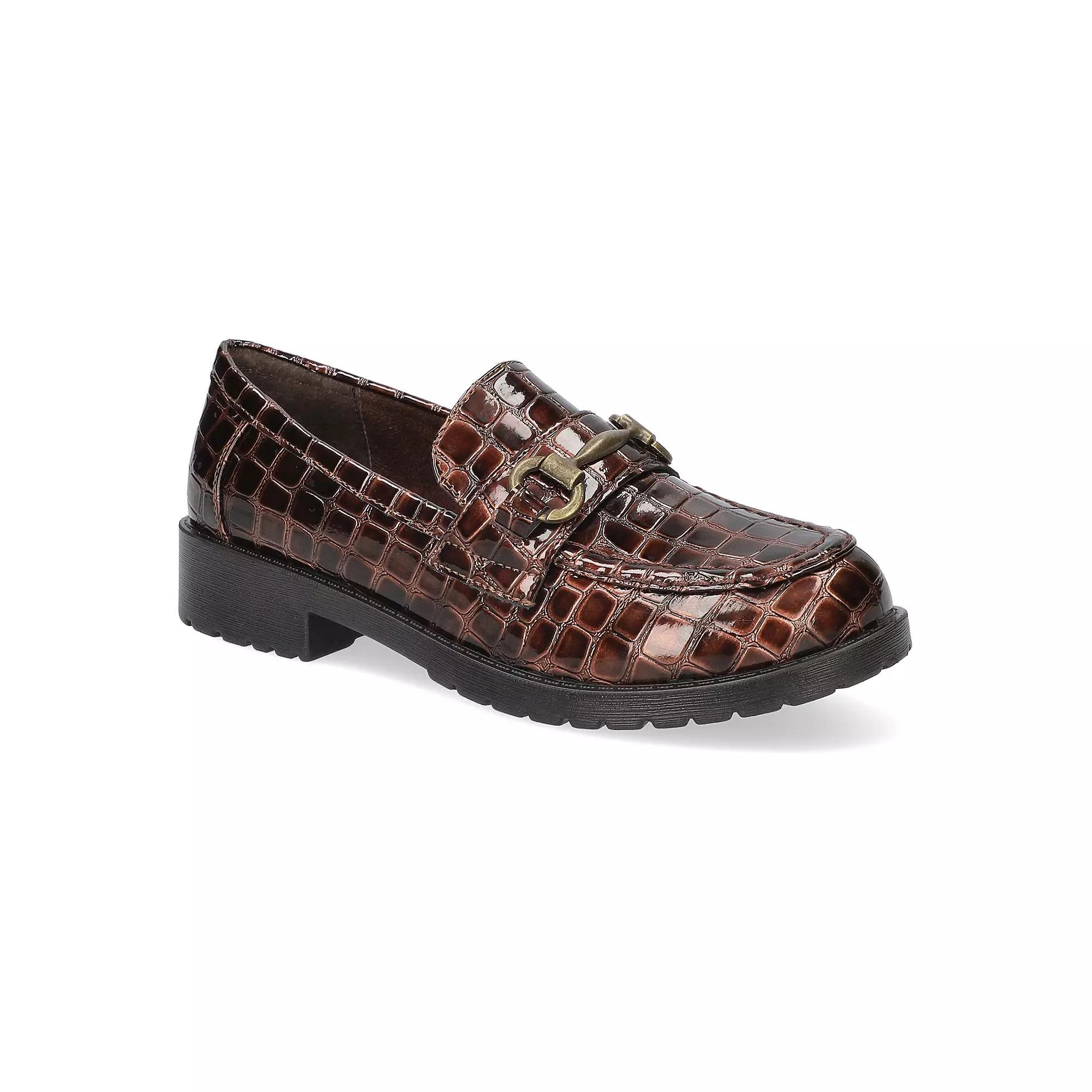 Easy Street Witney Comfort Women's Loafers, Size: 7.5 Wide, Brown Croco Product Image