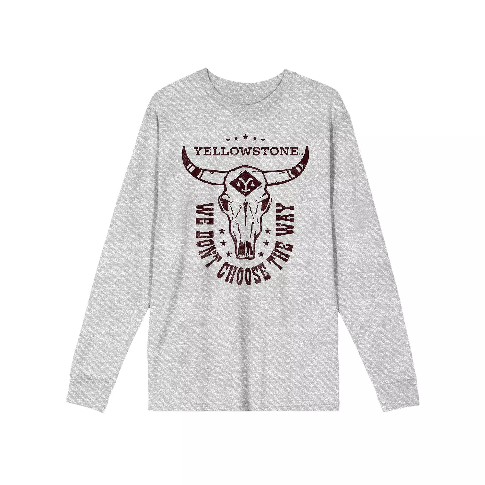 Men's Yellowstone We Don't Choose Long Sleeve Tee, Size: XXL, Gray Product Image