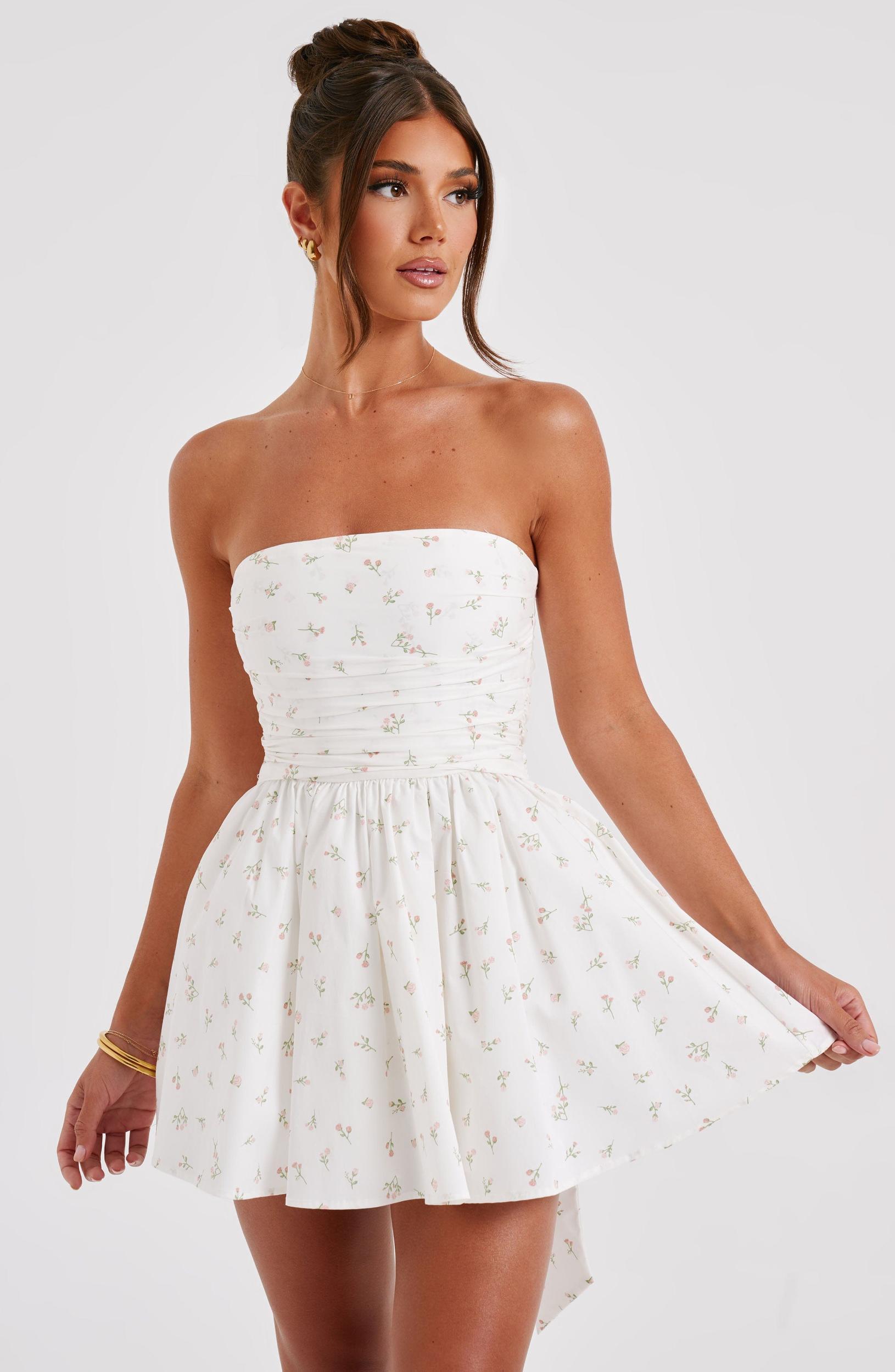 Katrina Mini Dress - Blush Floral Print Product Image