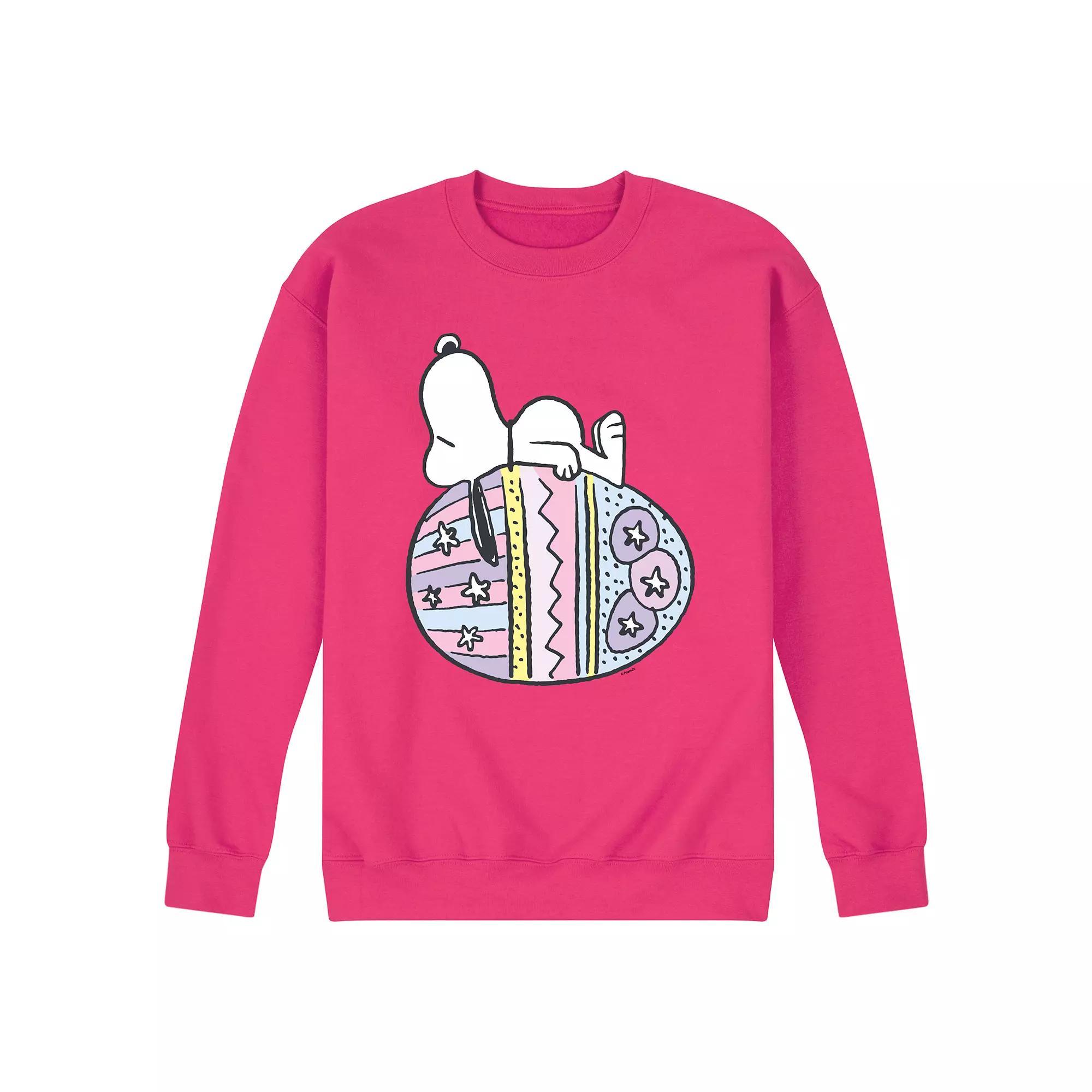 Men's Peanuts Snoopy Easter Egg Fleece Sweatshirt, Size: XXL, Black Product Image