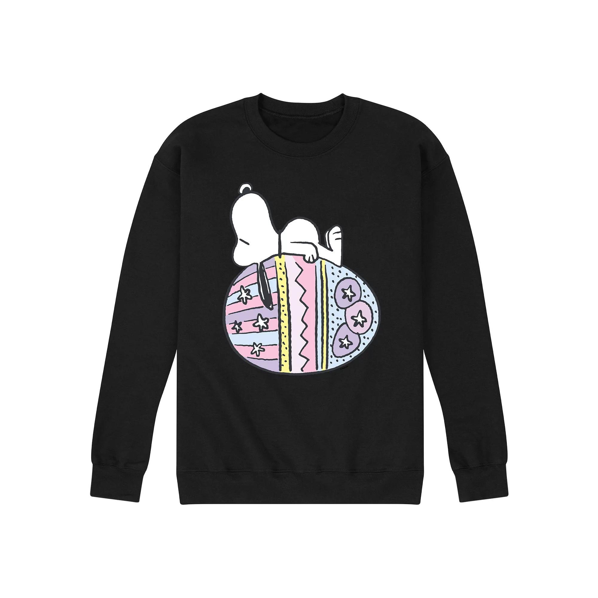 Men's Peanuts Snoopy Easter Egg Fleece Sweatshirt, Size: XXL, Black Product Image