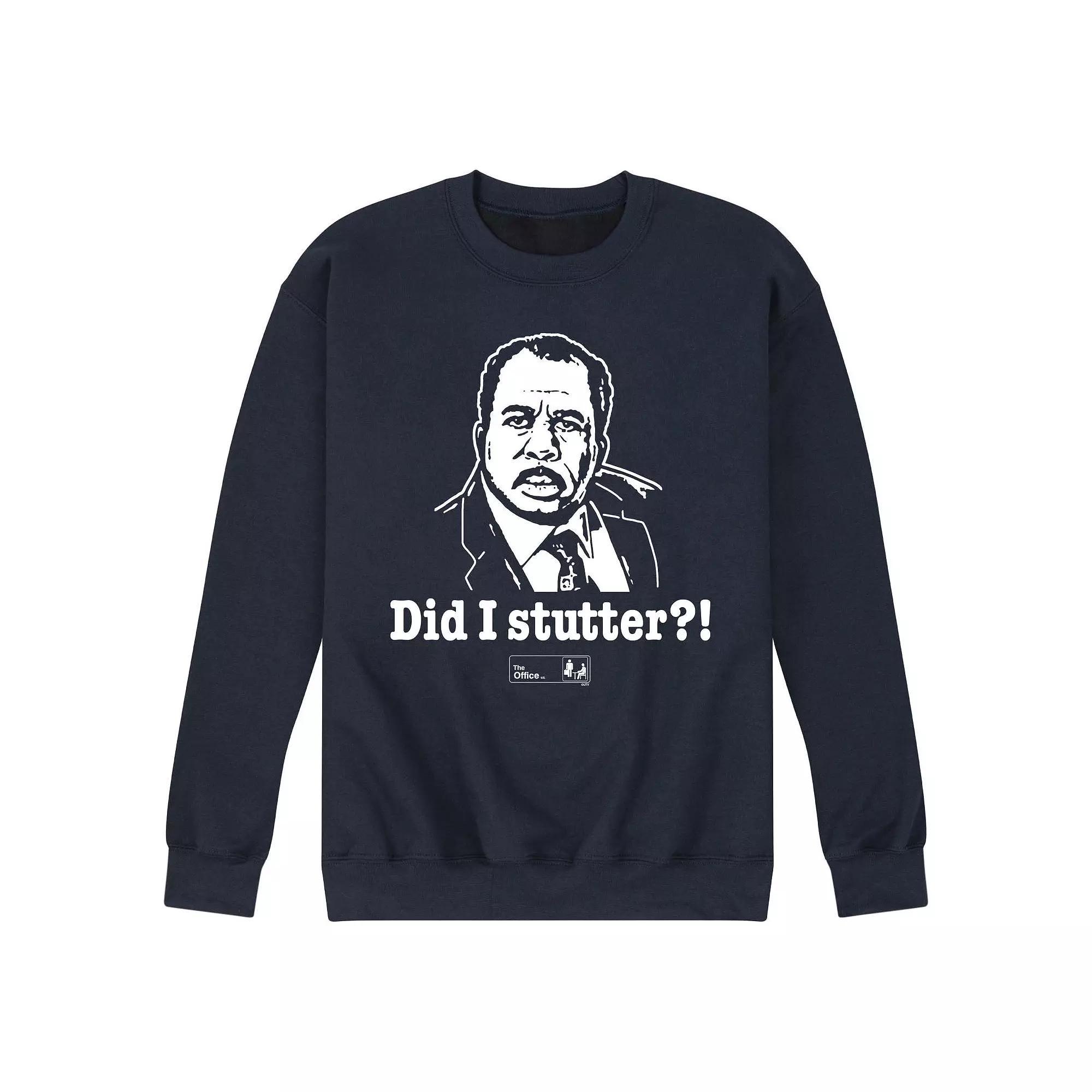 Mens The Office Did I Stutter Sweatshirt Blue Product Image