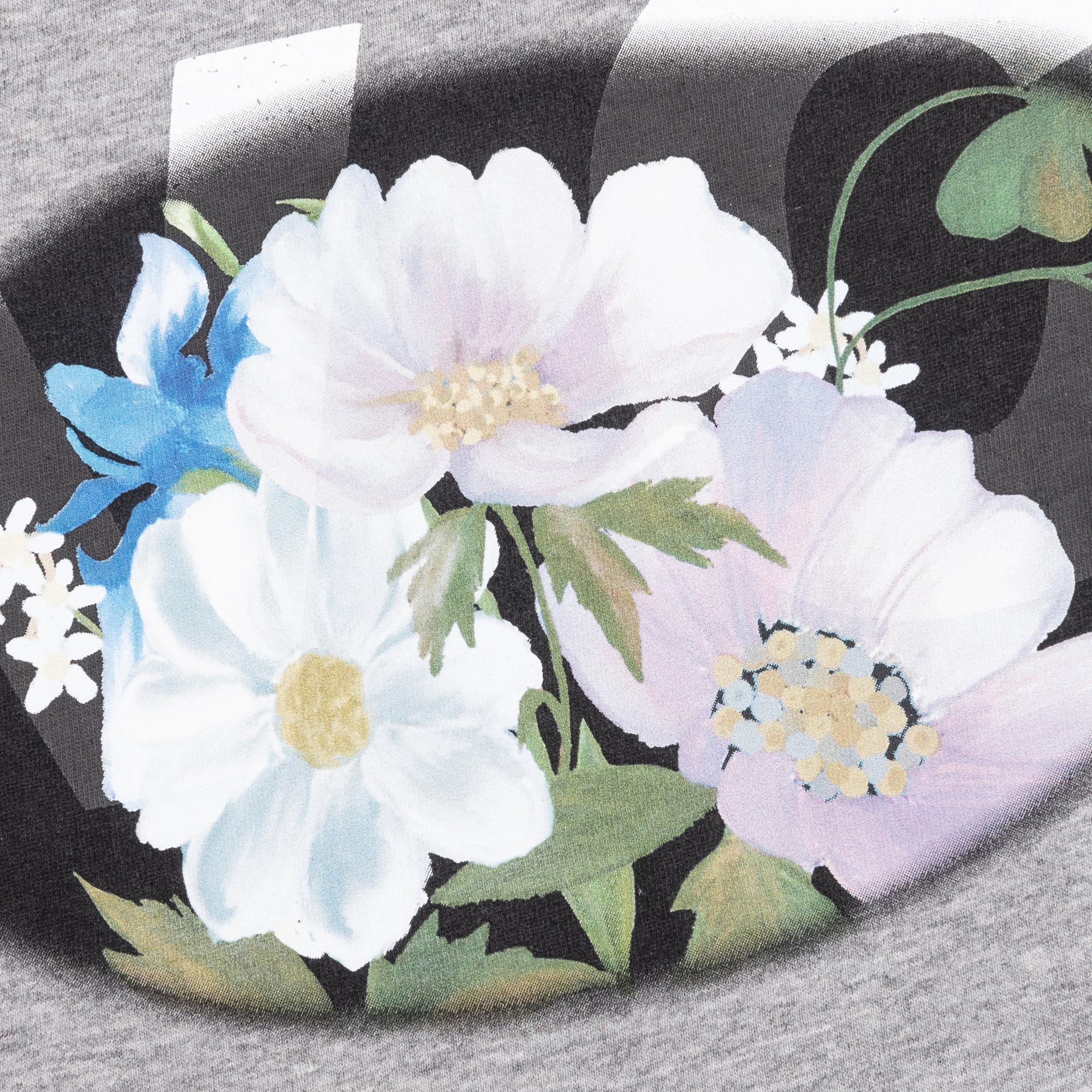 GVCY Floral Printed Crewneck T-Shirt - Light Grey Melange Male Product Image