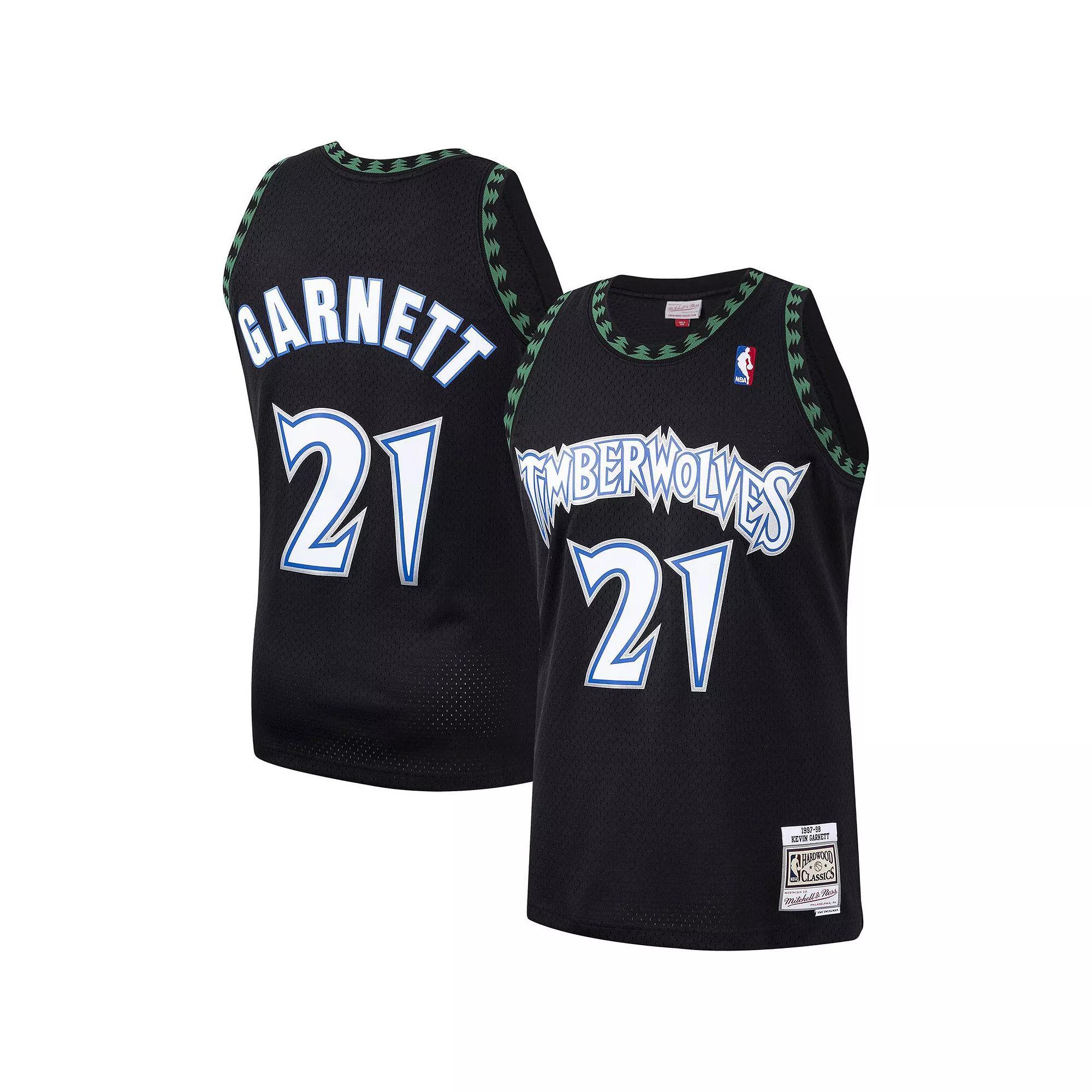 Mens Mitchell & Ness Kevin Garnett Minnesota Timberwolves 1997-98 Hardwood Classics Swingman Player Jersey Product Image
