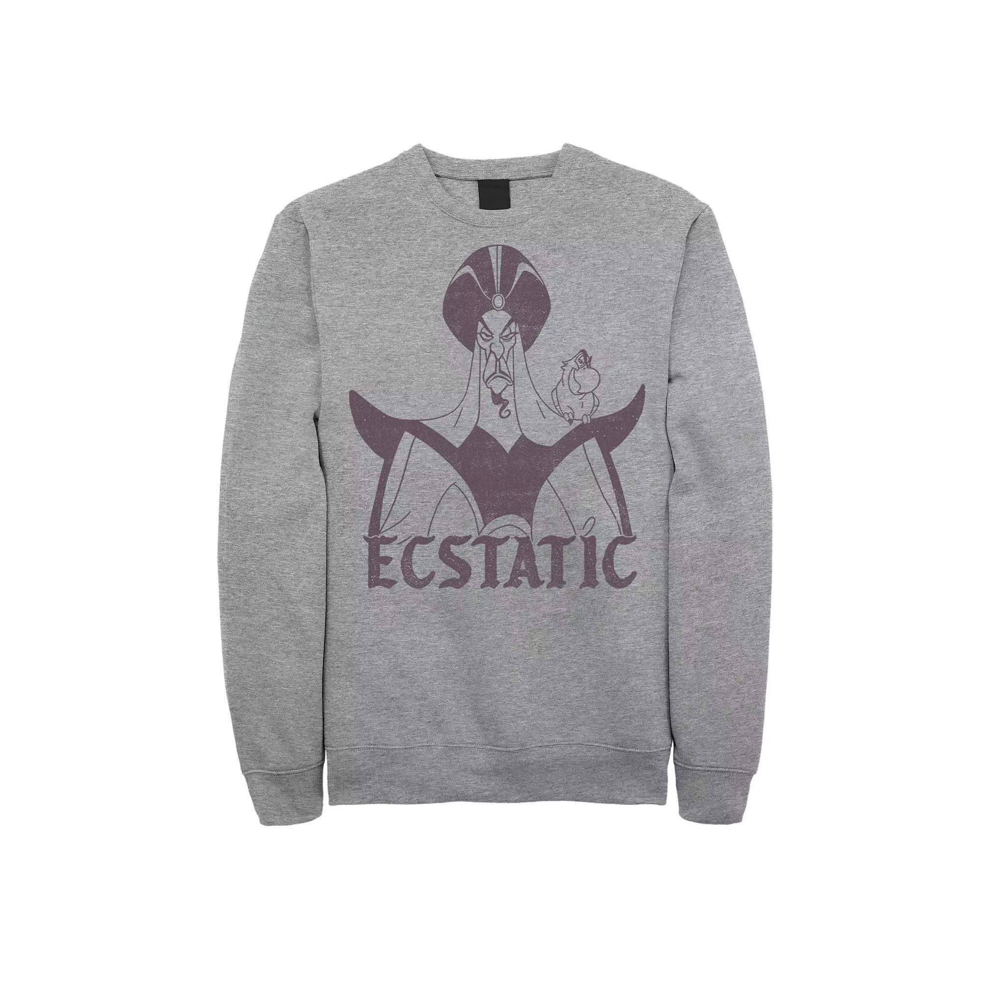Disneys Aladdin Jafar & Iago Ecstatic Look Mens Sweatshirt Athletic Grey Product Image