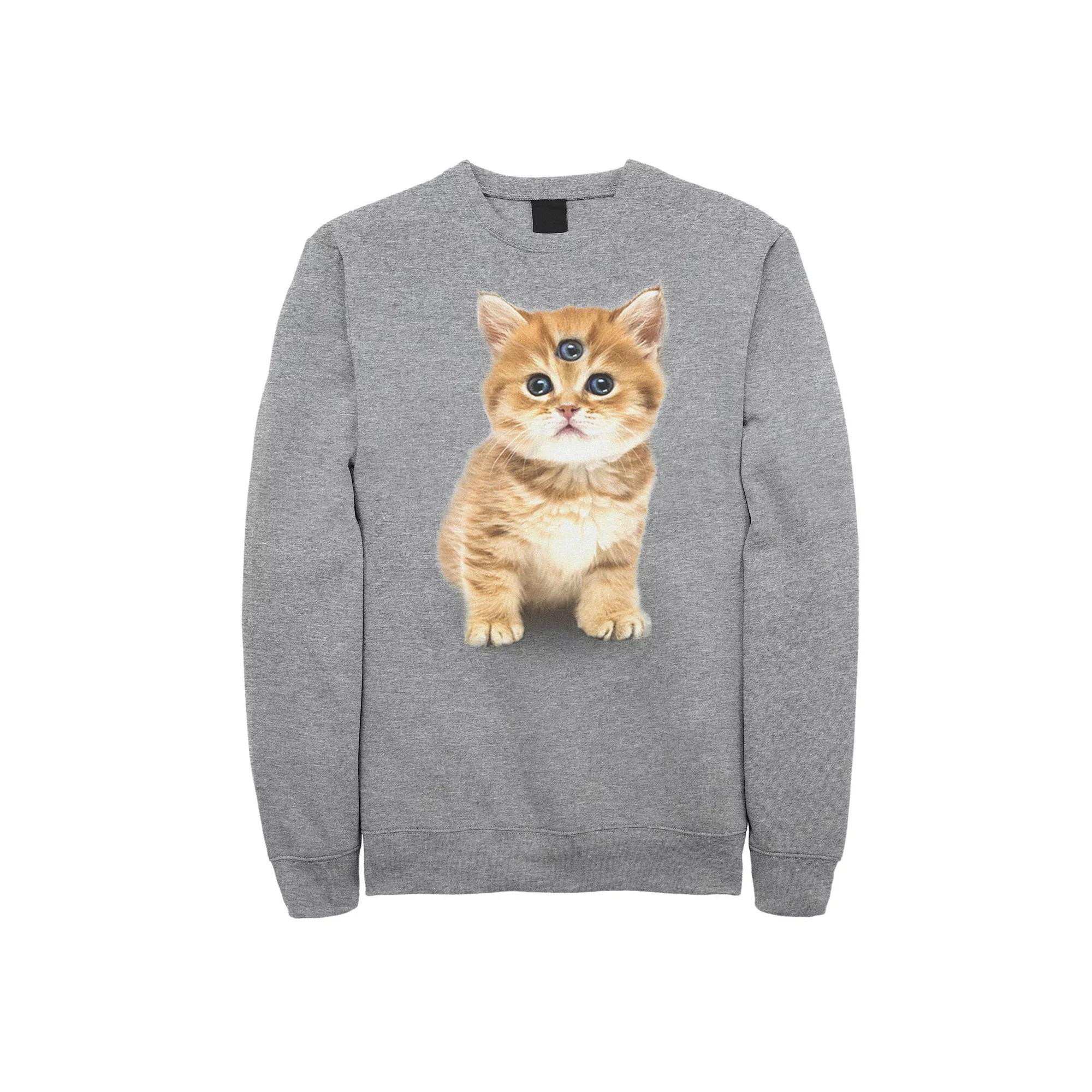 Men's Catclops Fleece Graphic Pullover, Size: XXL, Athletic Grey Product Image