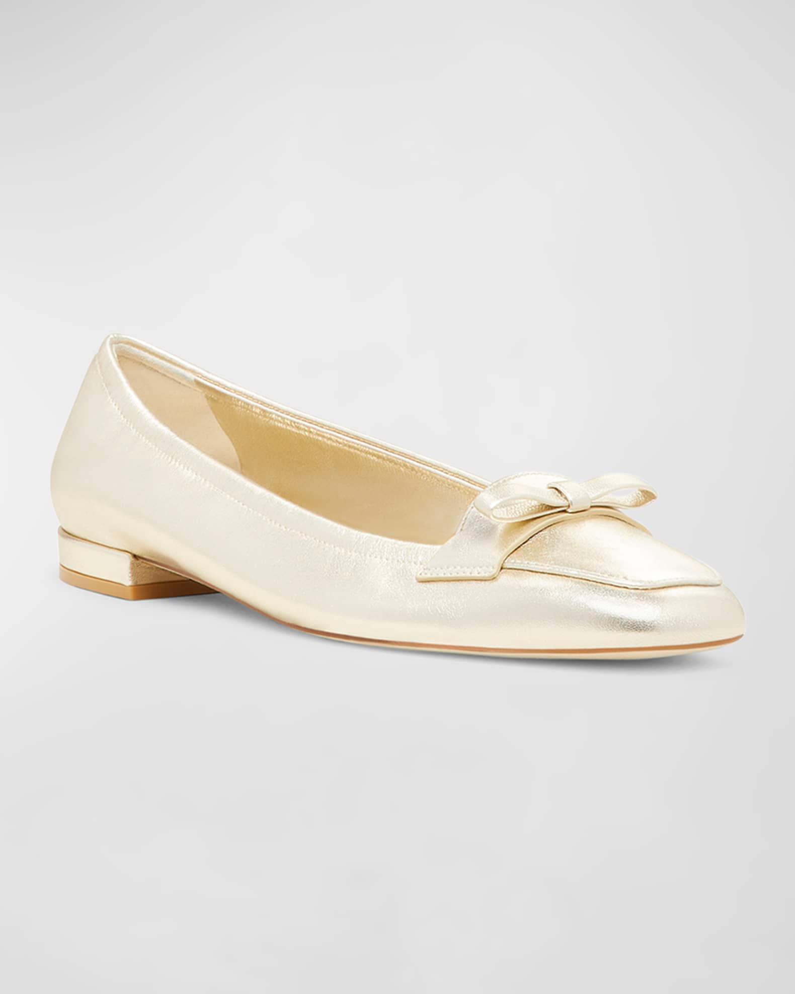 Tully Metallic Bow Ballerina Loafers Product Image