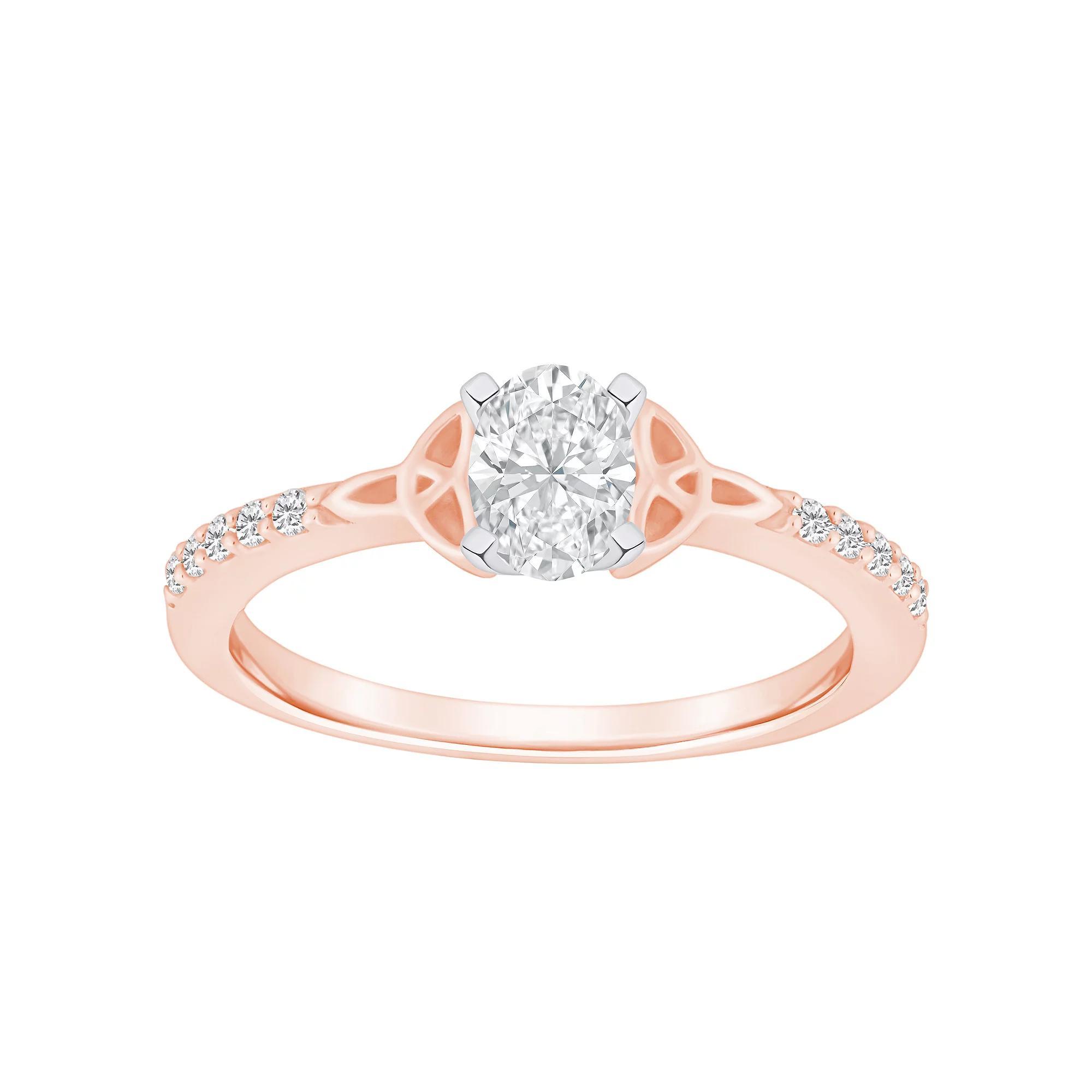 Alyson Layne 14k Gold 1/2 Carat T.W. Diamond Oval Engagement Ring, Women's, Size: 7, Two Tone Product Image