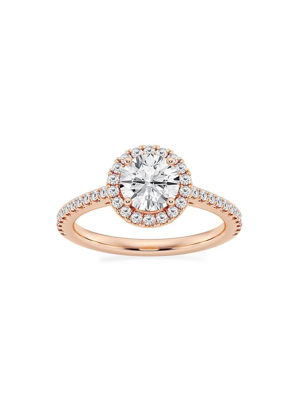Womens 14K Rose Gold & Round Lab-Grown Diamond Halo Ring/1.30-3.60 TCW Product Image