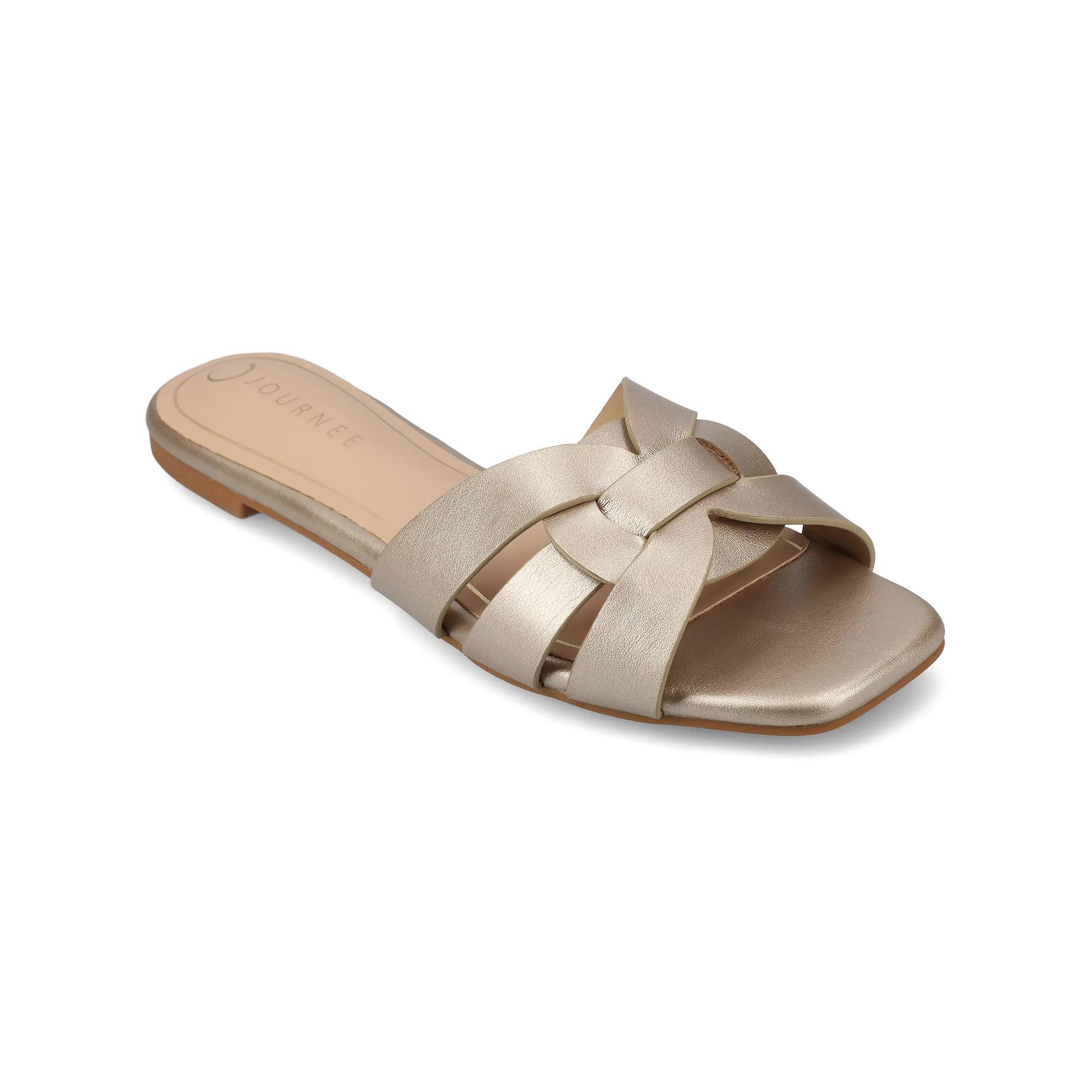 Journee Arrina Womens Square Toe Sandals Beige Product Image