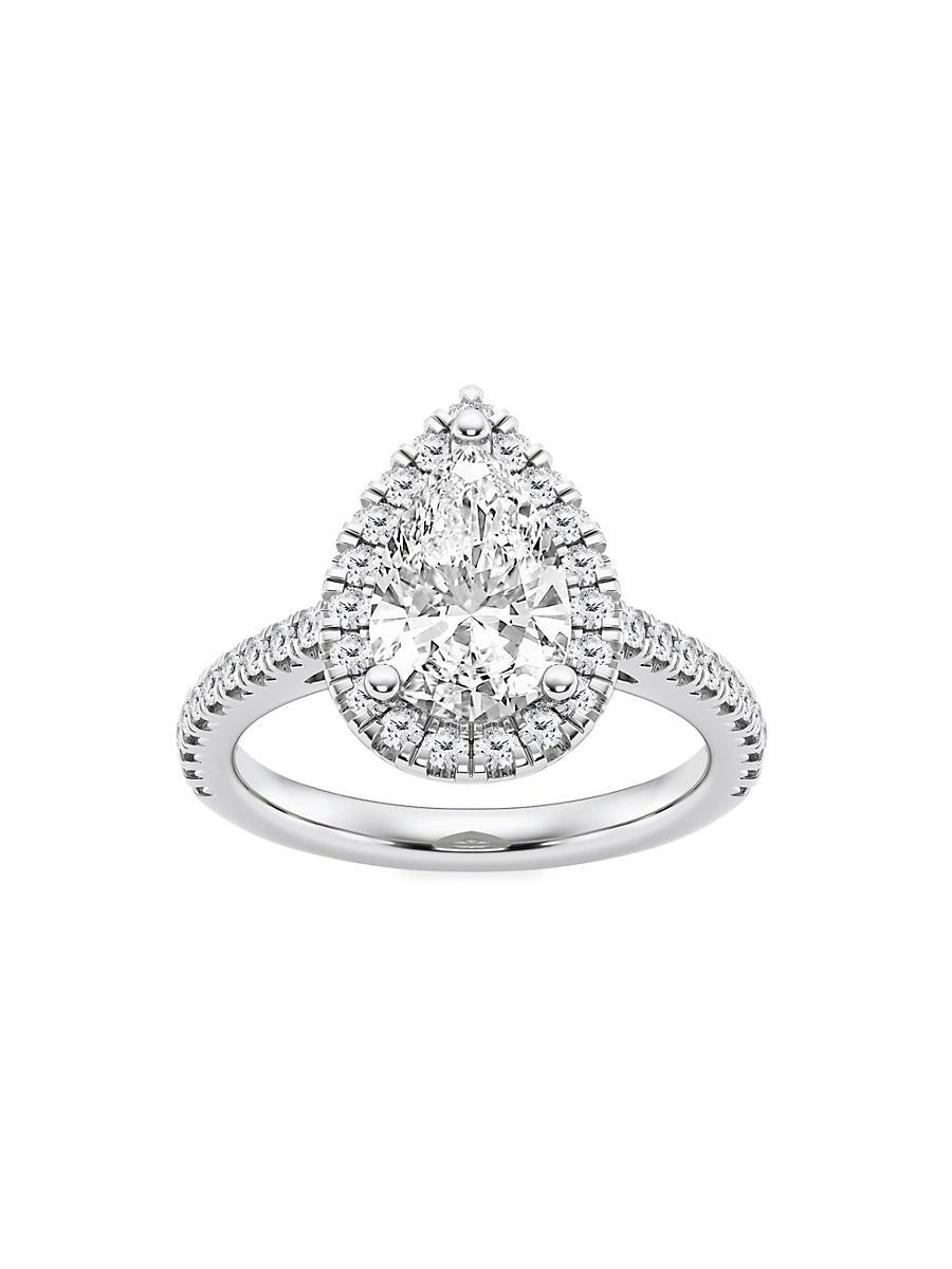 Womens 14K White Gold & Pear-Cut Lab-Grown Diamond Halo Ring/1.30-3.60 TCW Product Image
