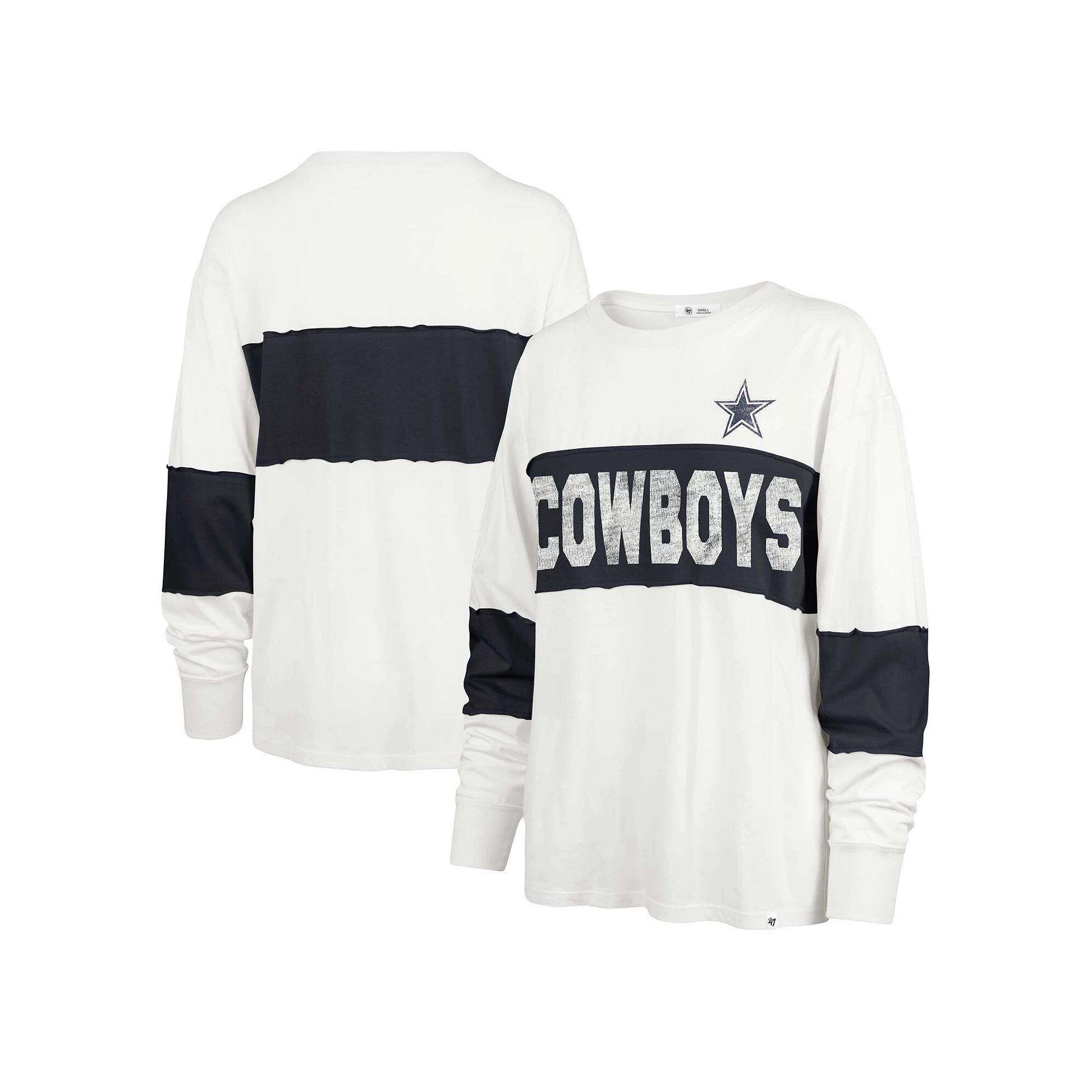 Women's '47 Cream Dallas Cowboys Clubhouse Pride Taylor Long Sleeve T-Shirt, Size: Medium, Beige Product Image