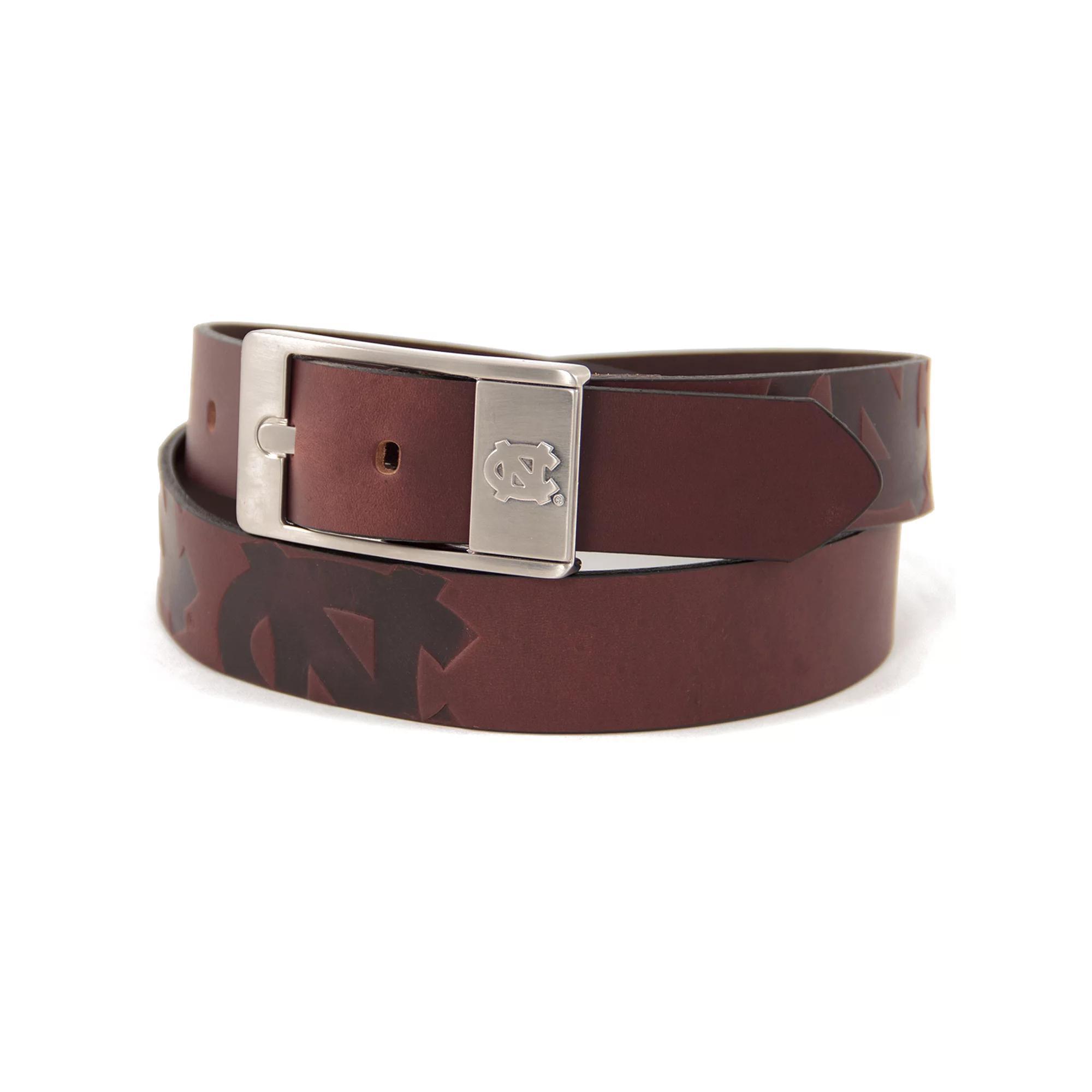 Men's North Carolina Tar Heels Brandish Leather Belt, Size: 44, Team Product Image