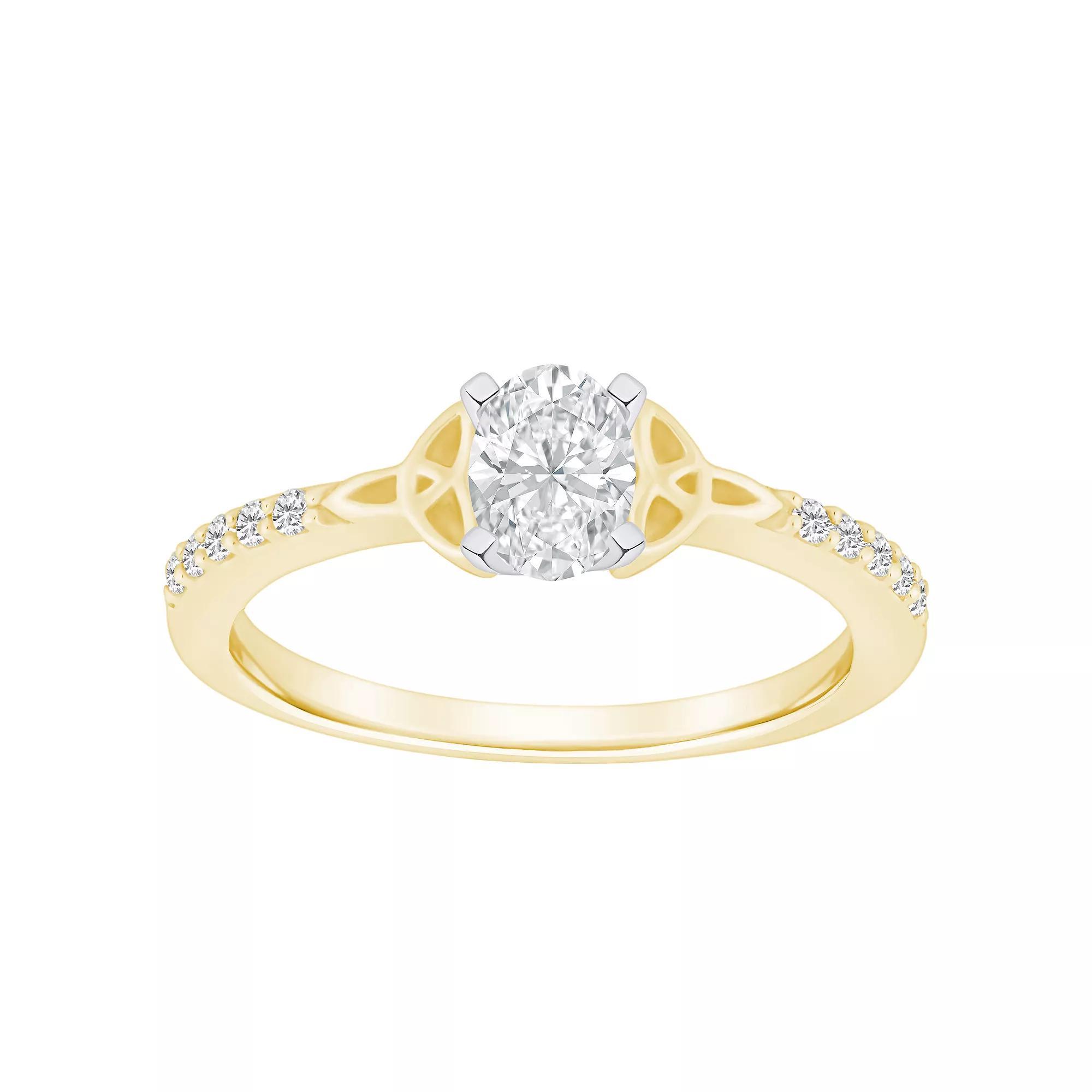 Alyson Layne 14k Gold 1/2 Carat T.W. Diamond Oval Engagement Ring, Women's, Size: 6, Two Tone Gold Product Image