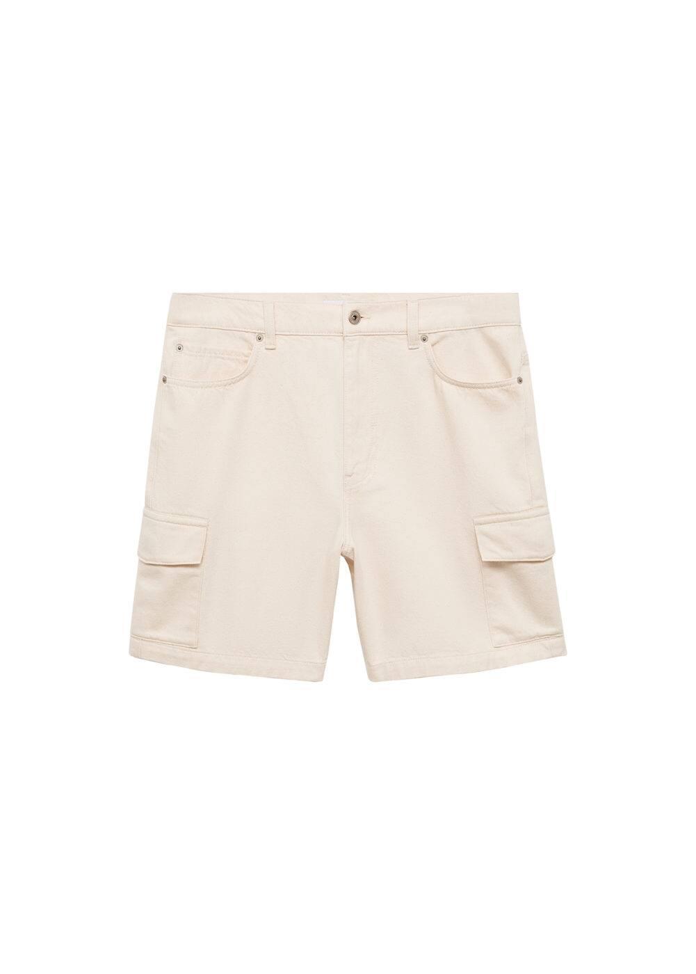 Denim cotton cargo shorts - Men | MANGO USA Product Image