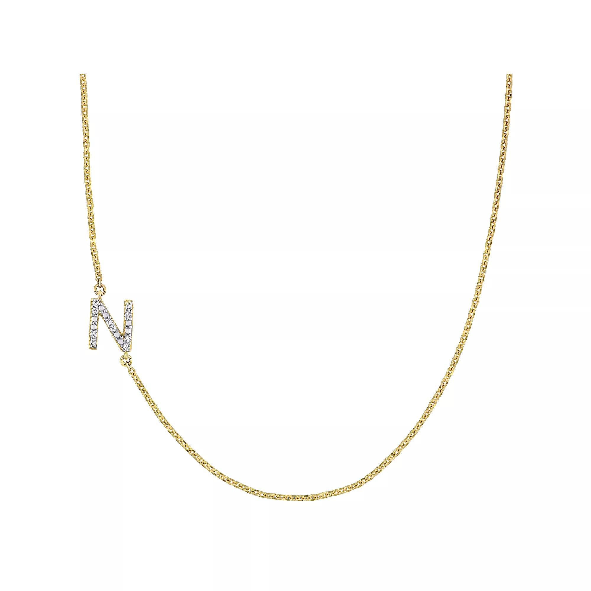 Stella Grace 14k Gold Diamond Accent Initial Necklace, Women's, Size: 18" Product Image