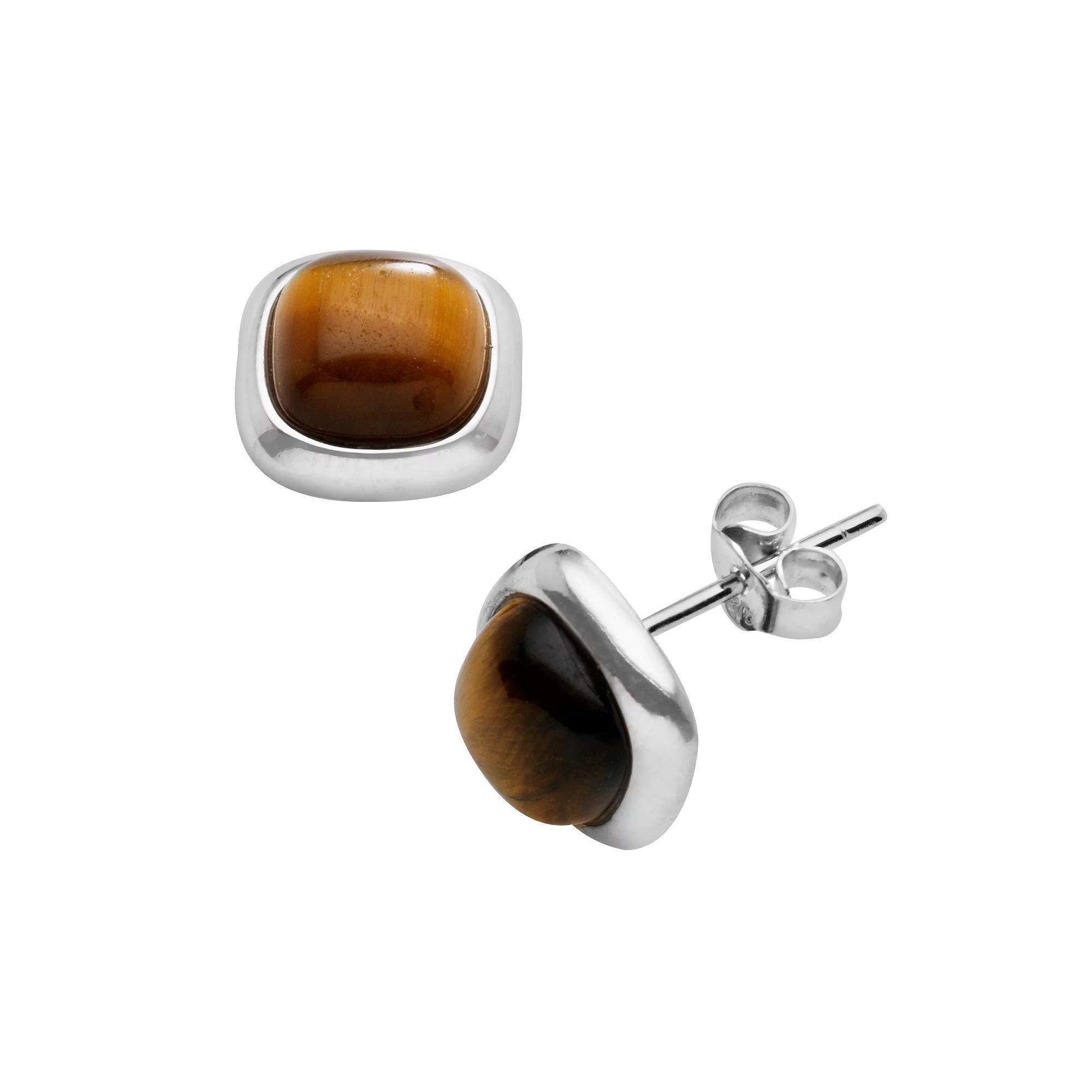 Athra Sterling Silver Tiger's Eye Stud Earrings, Women's, Multicolor Product Image