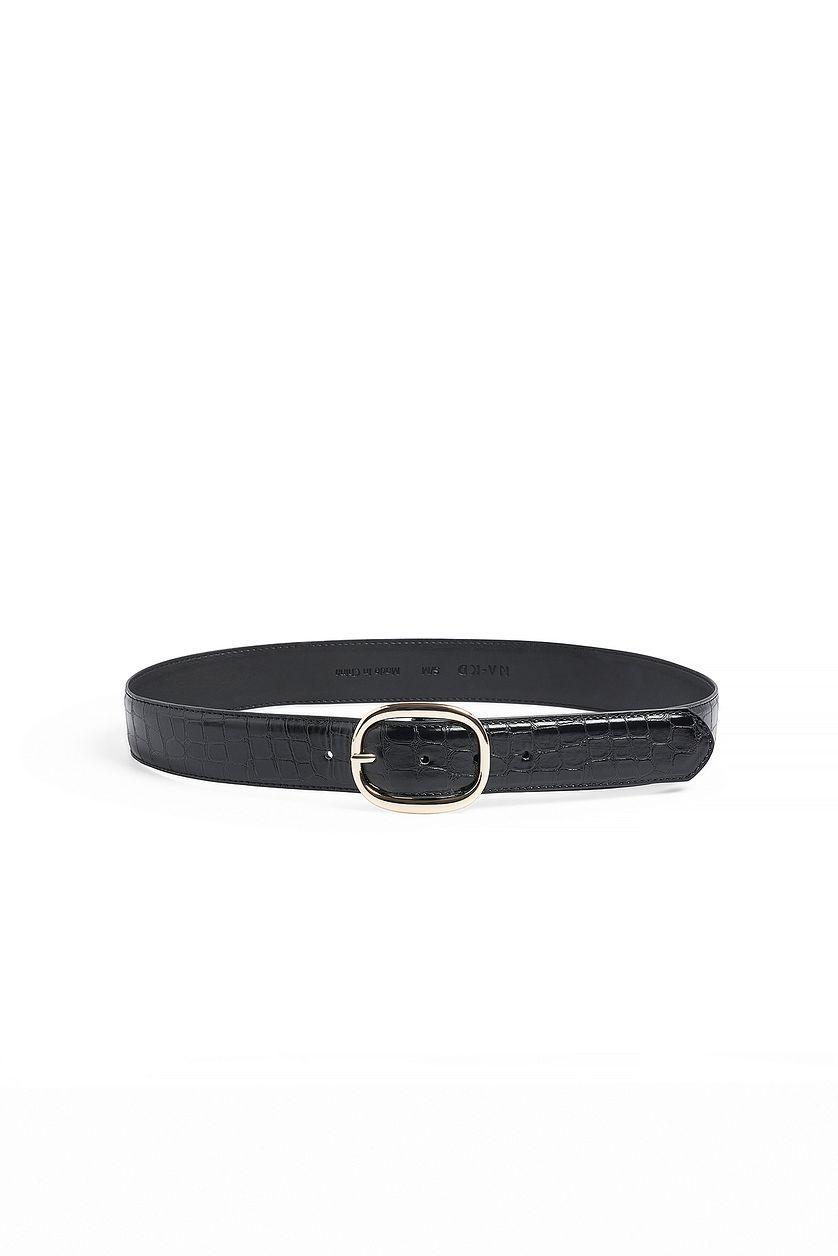 Squared Buckle Croc Belt Product Image