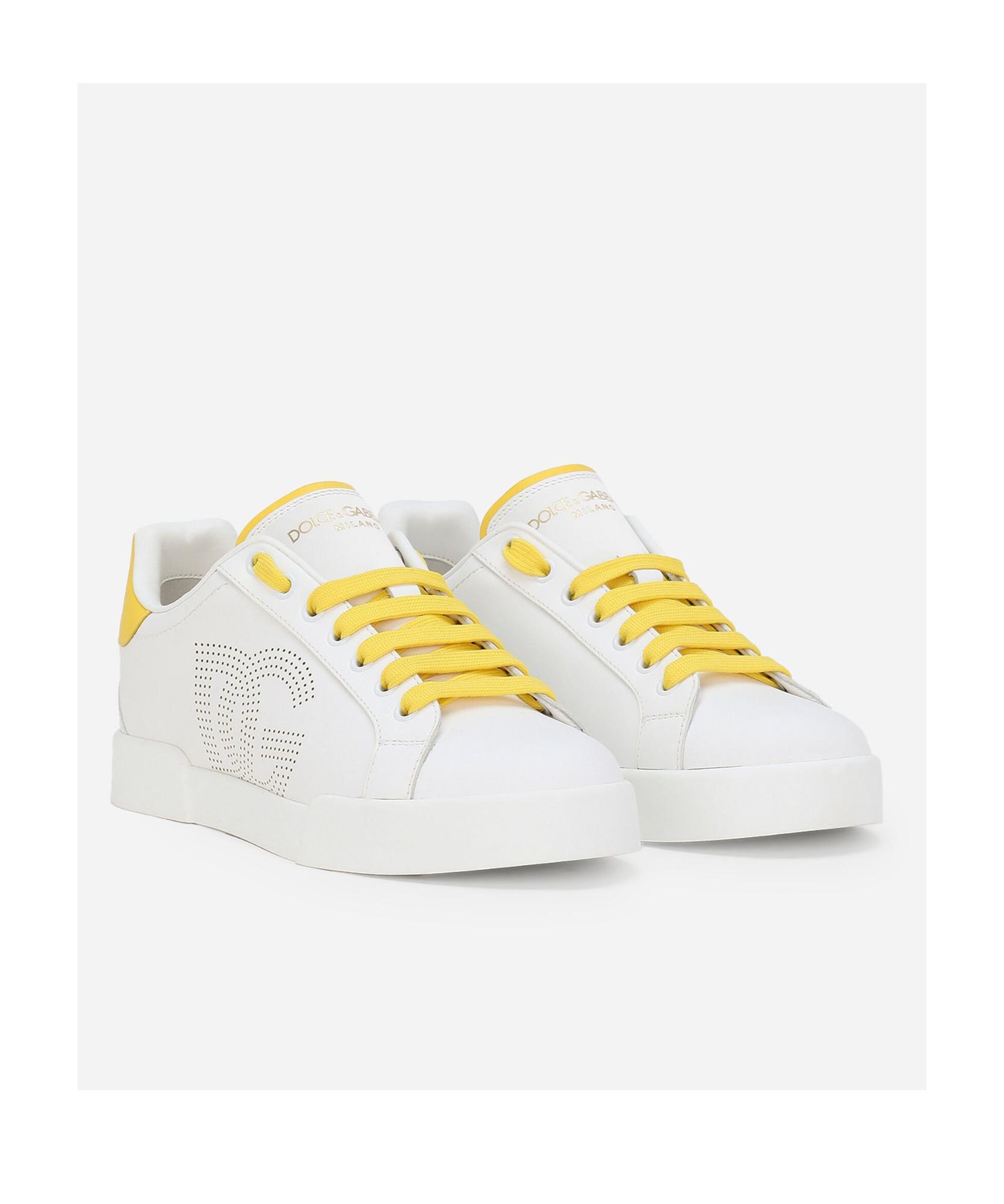 DOLCE & GABBANA Portofino Leather Low-top Sneakers In White Product Image
