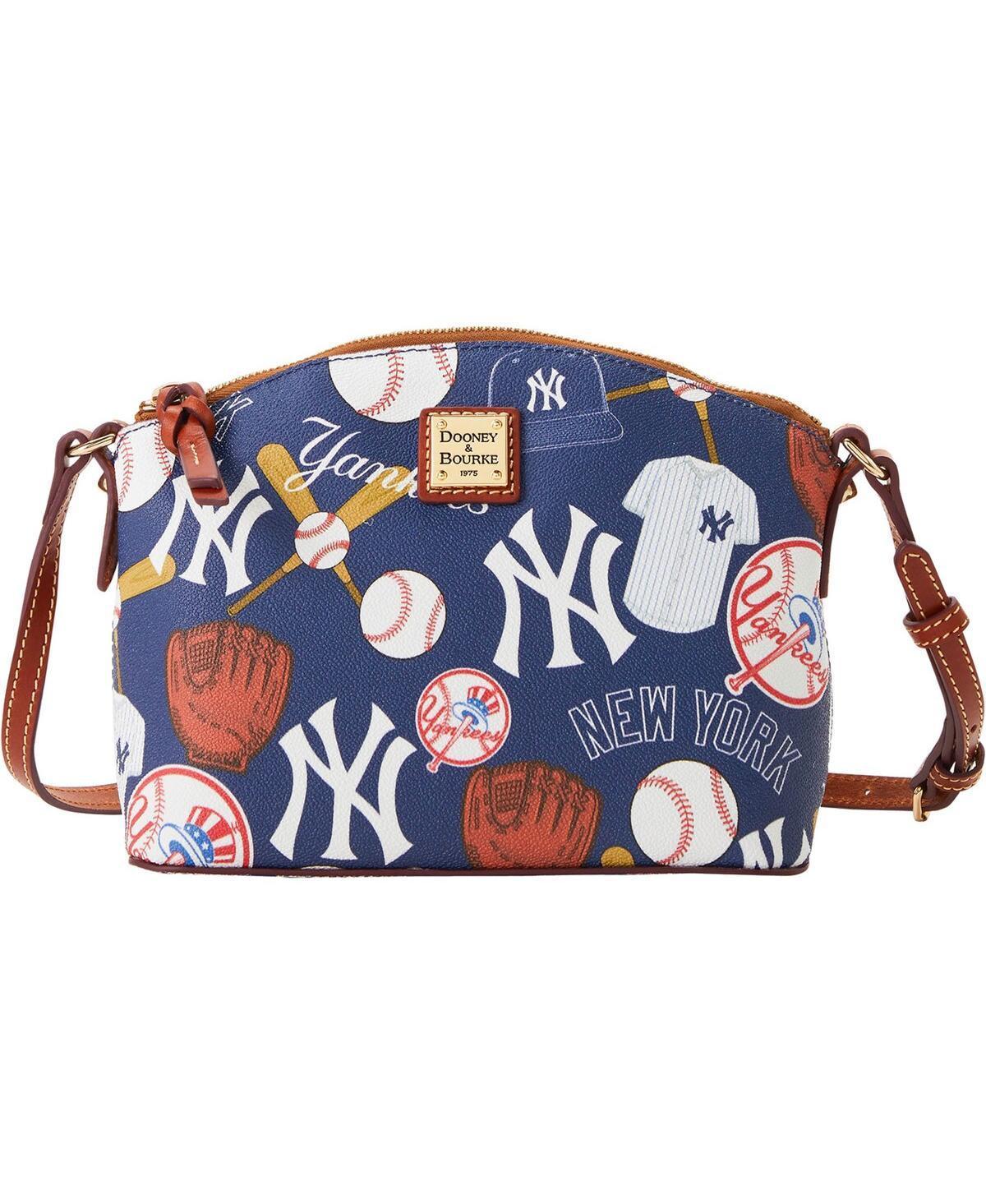 Dooney & Bourke Womens MLB Yankees Suki Crossbody Coated Cotton Shoulder Bag in Navy Product Image