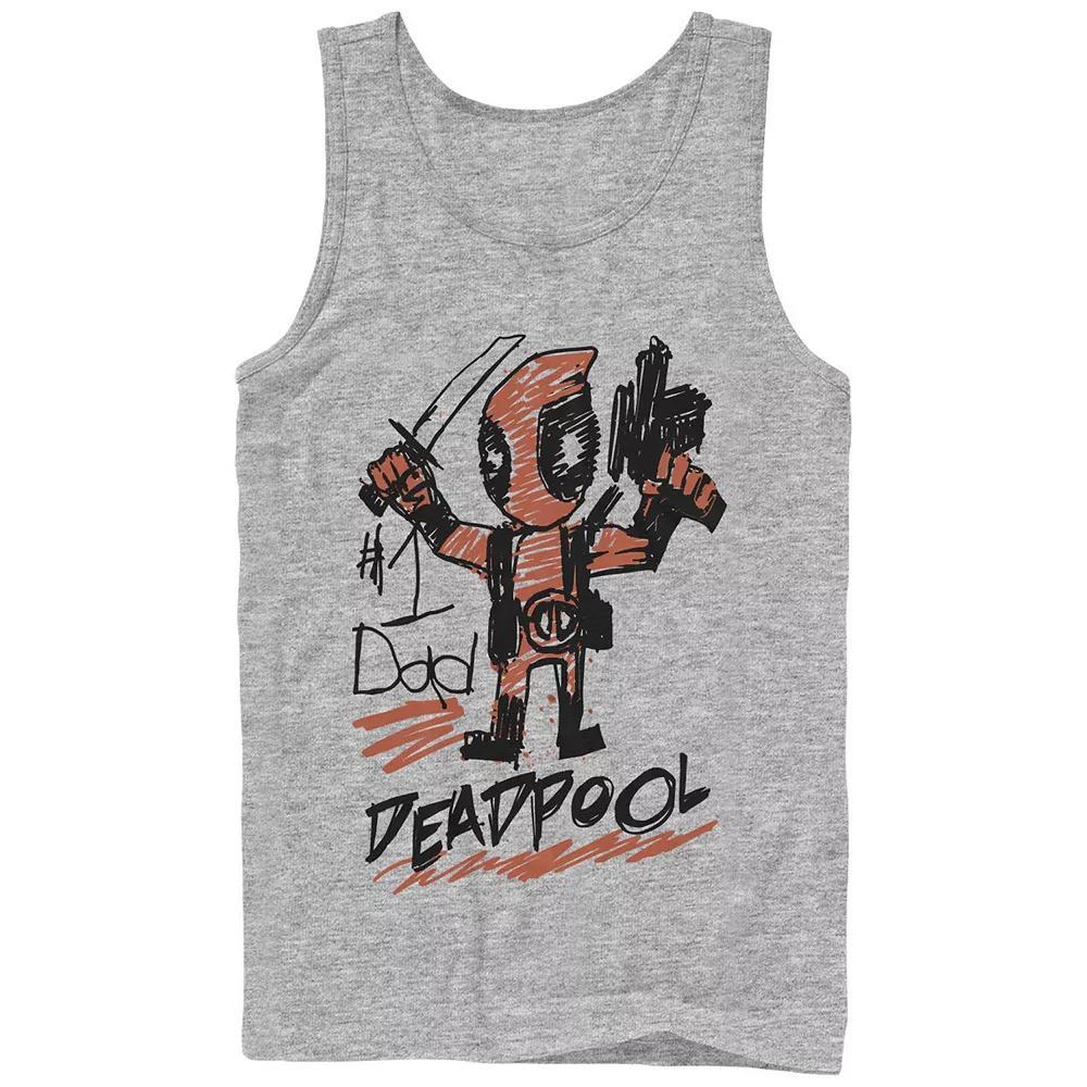Mens Marvel Deadpool #1 Dad Graphic Tank Athletic Grey Product Image