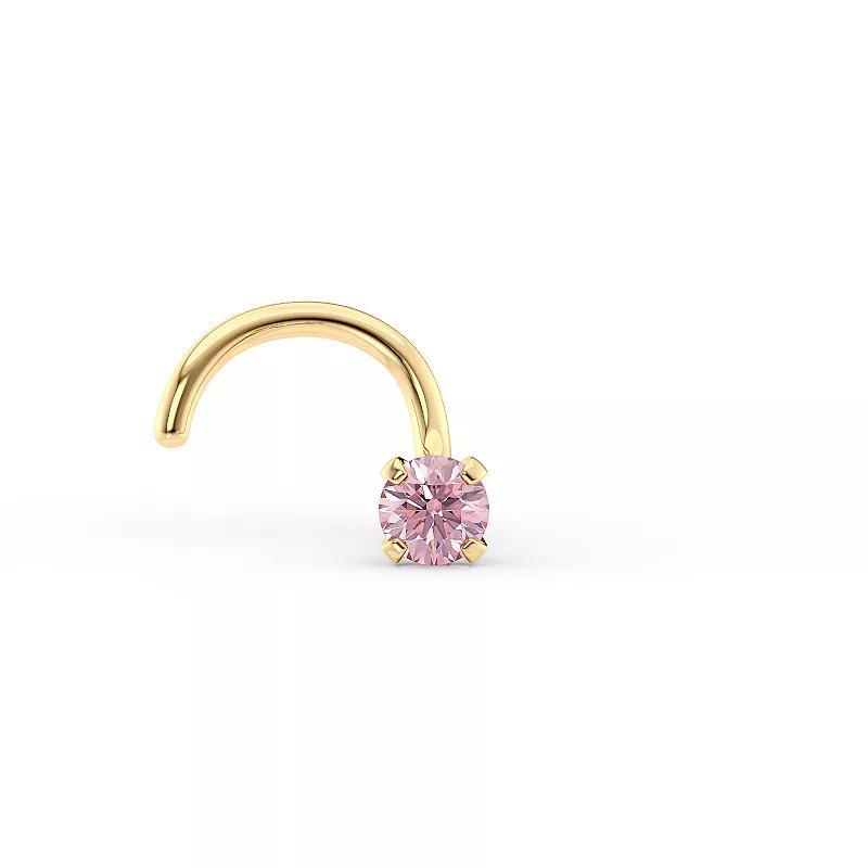 Lila Moon 14k Gold Pink Crystal Curved Nose Stud, Women's, 14k White Gold Product Image