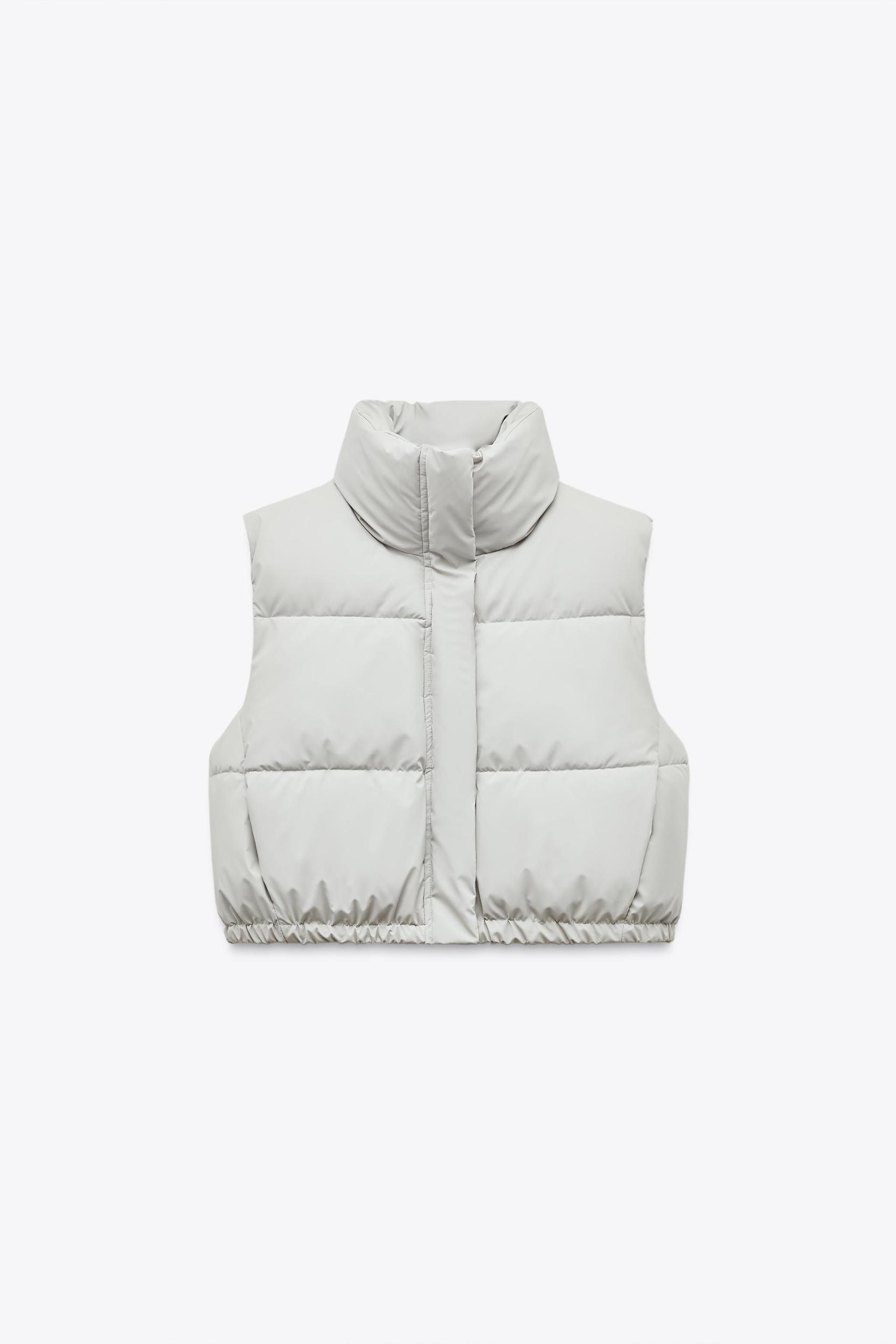 CROPPED RUBBERIZED PUFFER VEST Product Image