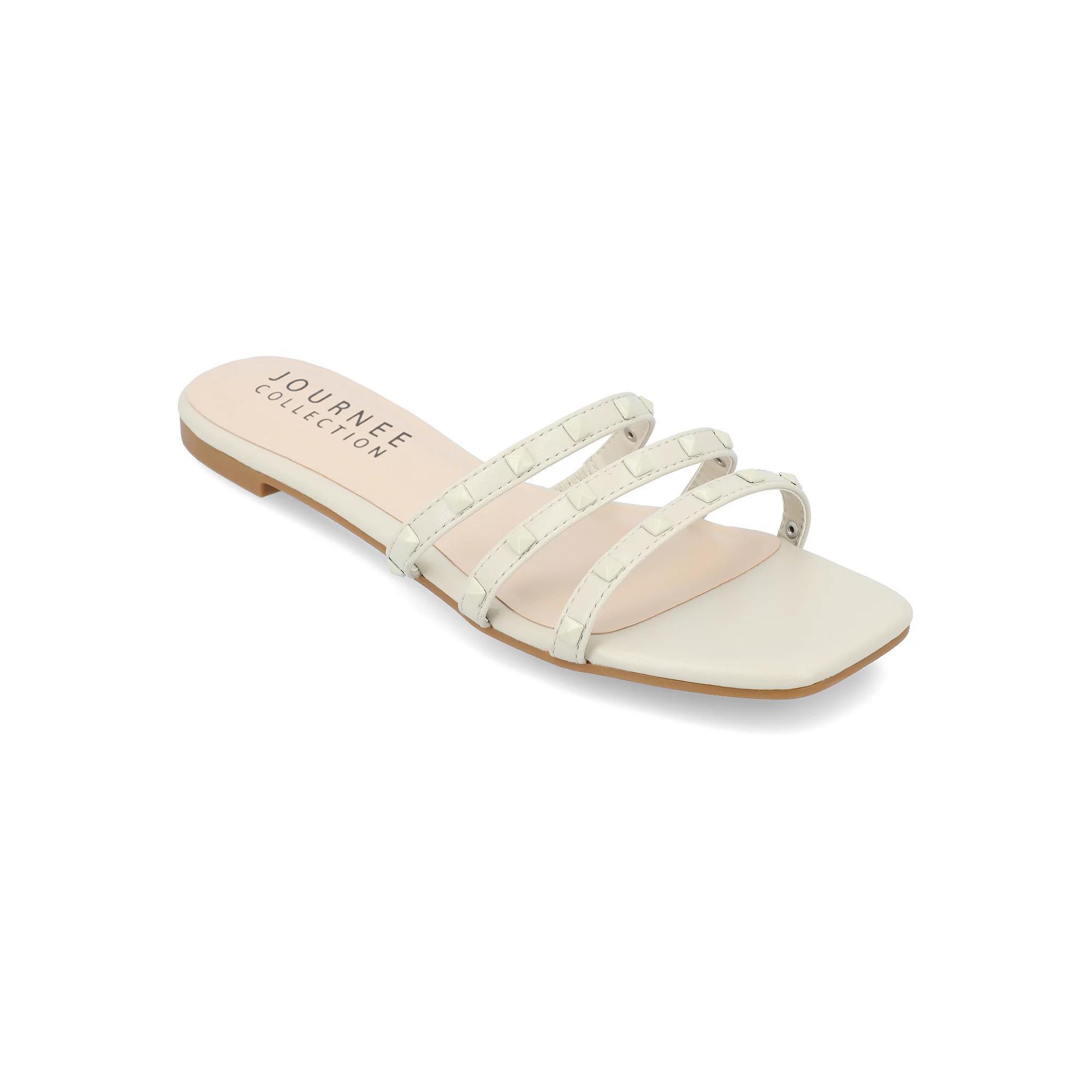 Journee Camarie Women's Embellished Strappy Sandal, Size: 8.5, Beige Product Image