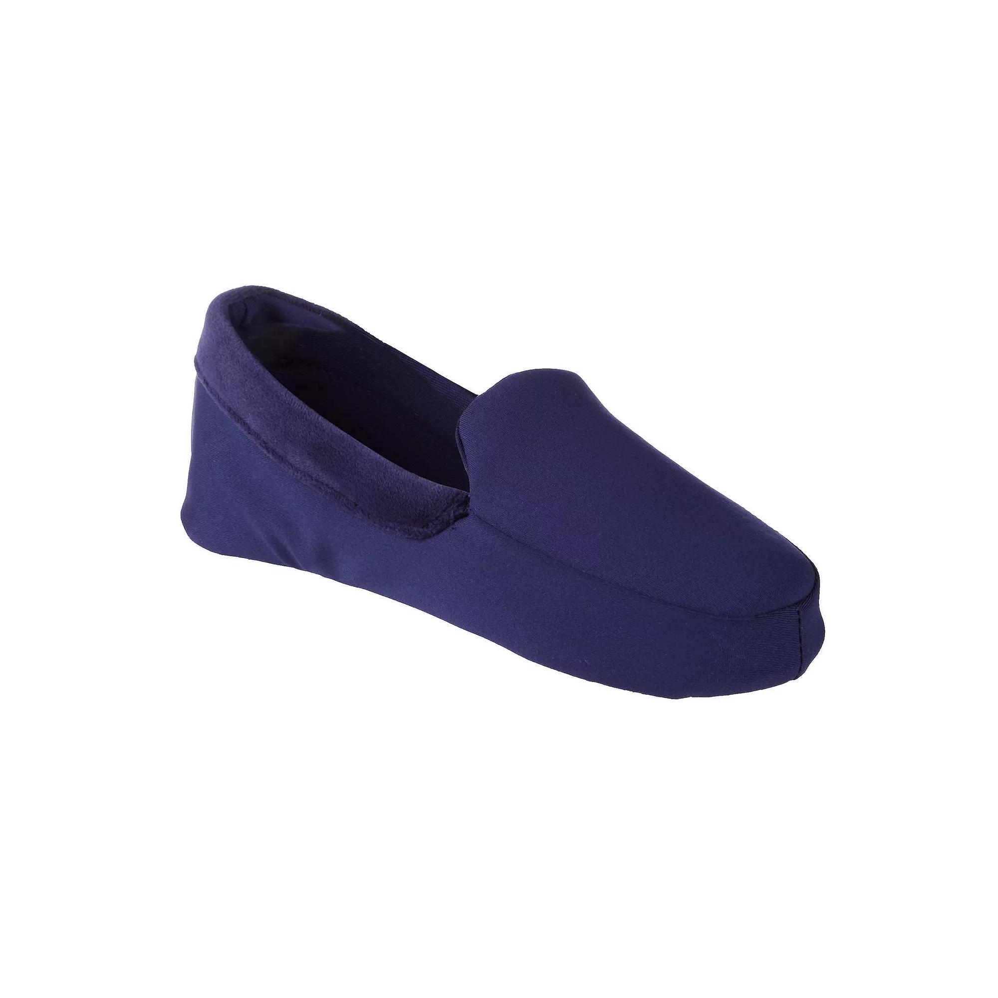 isotoner Ivy Women's Velour Moccasin Slippers, Size: Medium, Navy Blue Product Image