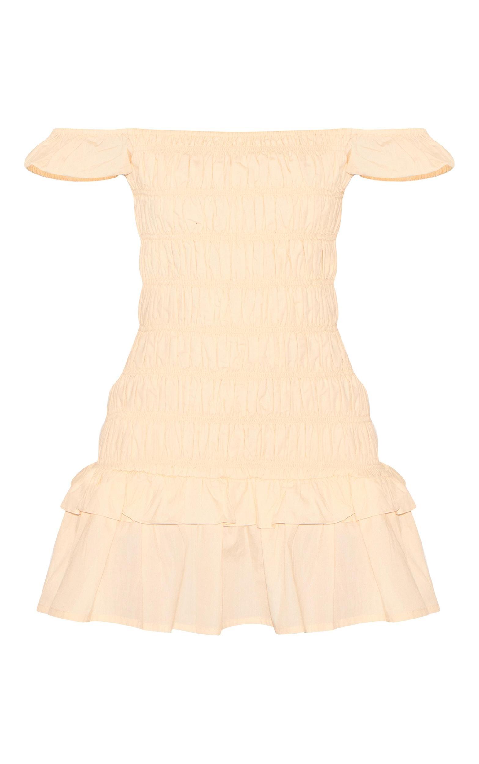 Cream Corset Detail Tie Shift Dress Product Image