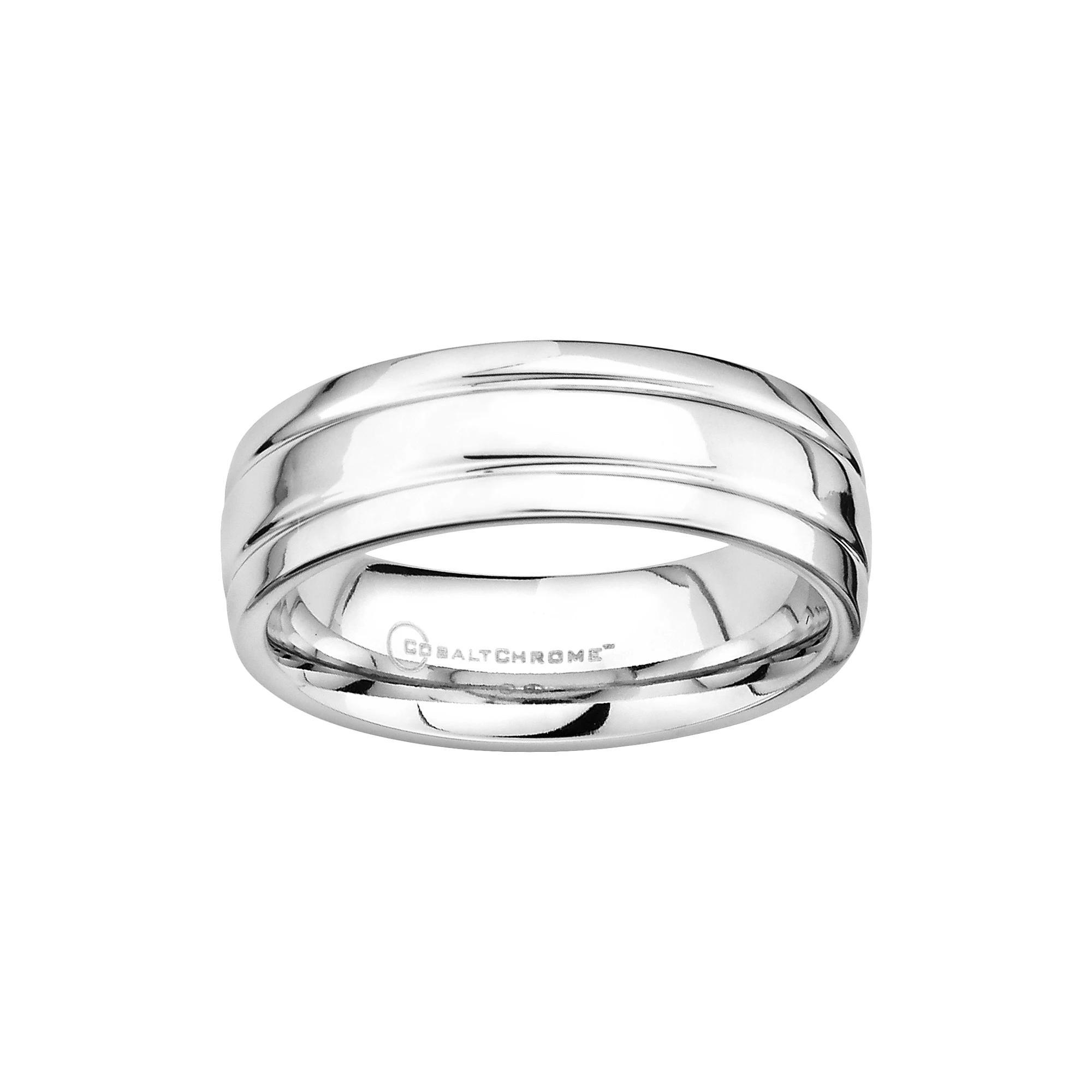Boston Bay Diamonds Cobalt Chrome Double Groove Wedding Band - Men, Men's, Size: 11.50, Grey Product Image