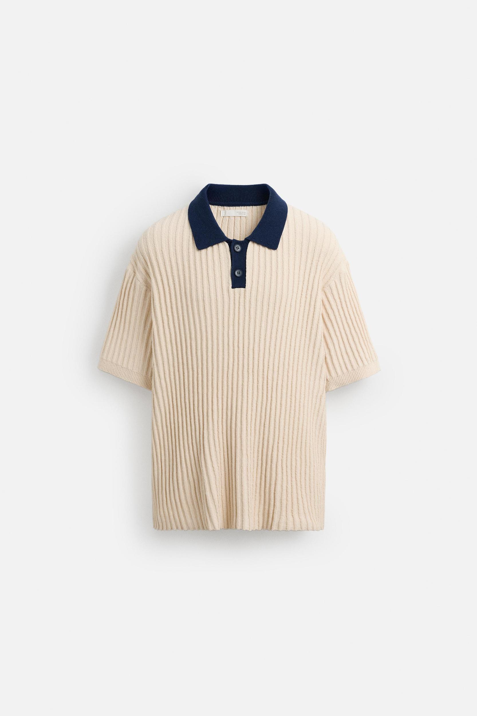 CONTRASTING KNIT POLO SHIRT Product Image