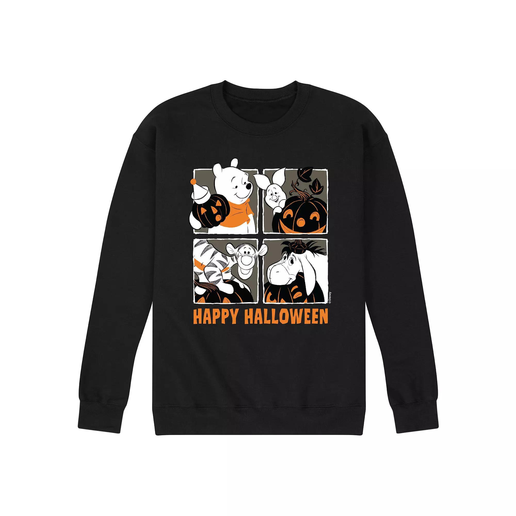 Disneys Winnie the Pooh Mens Happy Halloween Character Grid Long Sleeve Graphic Tee Product Image