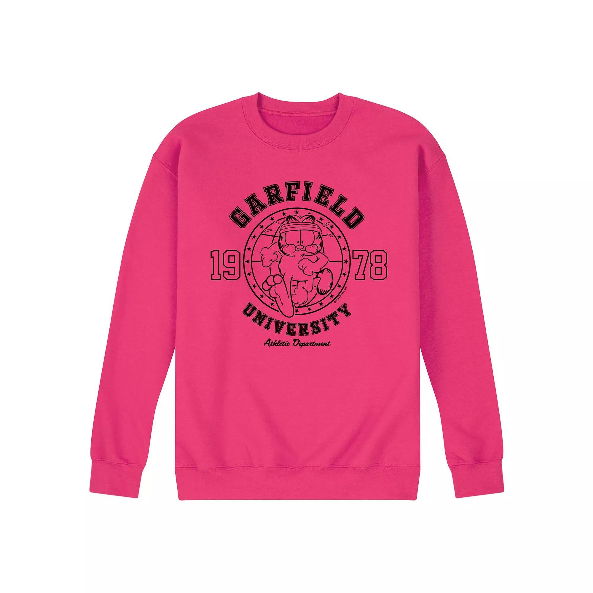 Mens Garfield Athletic Dept. Running Fleece Sweatshirt Grey Gray Product Image