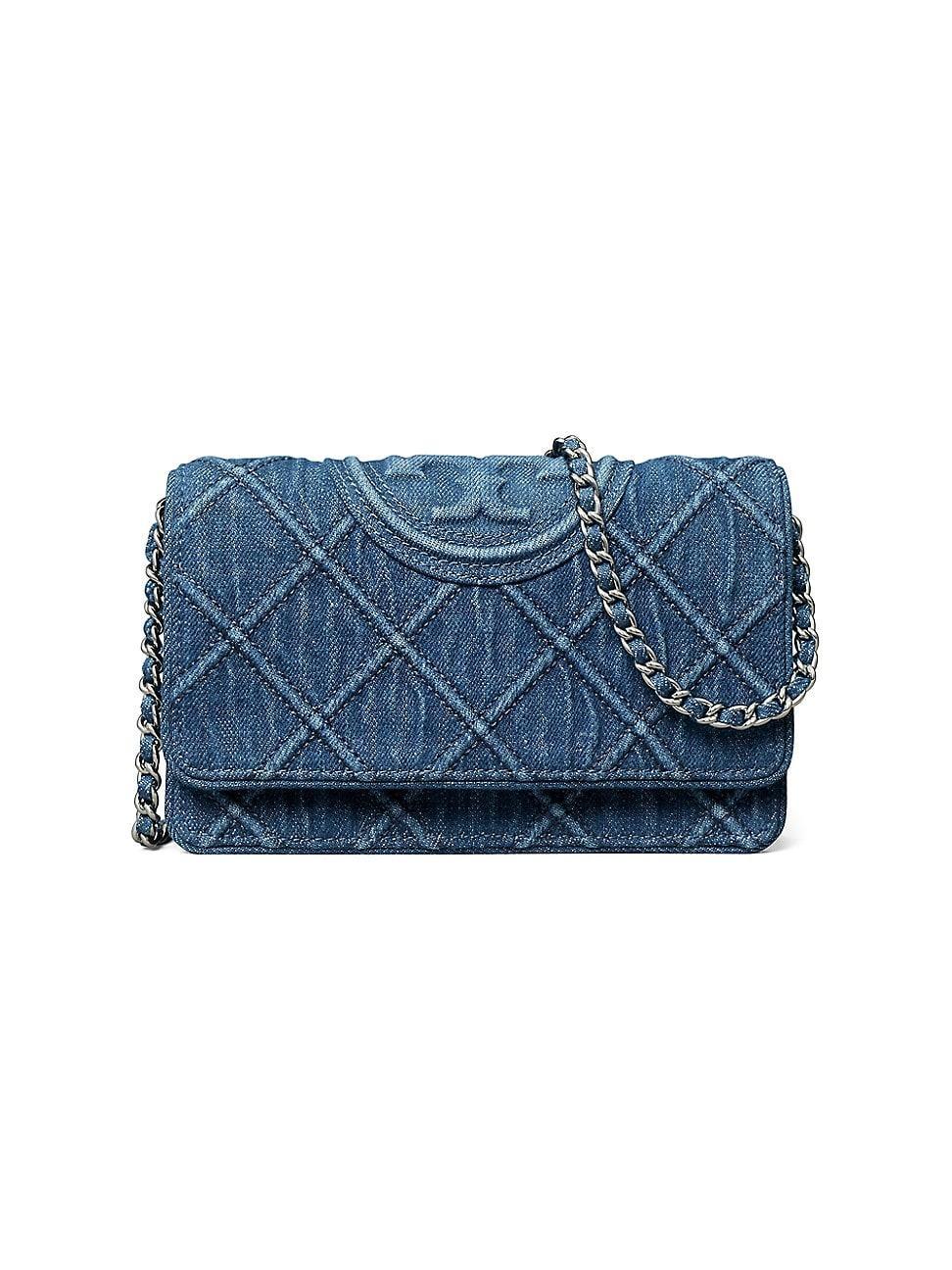 Womens Fleming Denim Chain Wallet Product Image