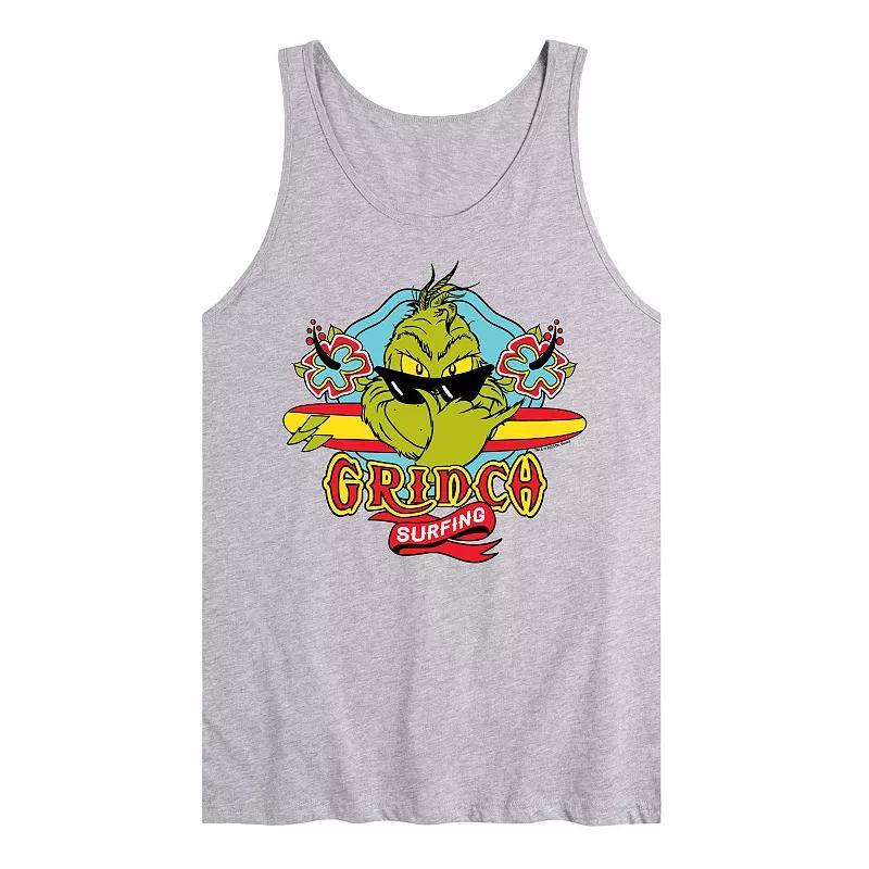 Mens Dr. Seuss The Grinch Surfing Graphic Tank Top Product Image