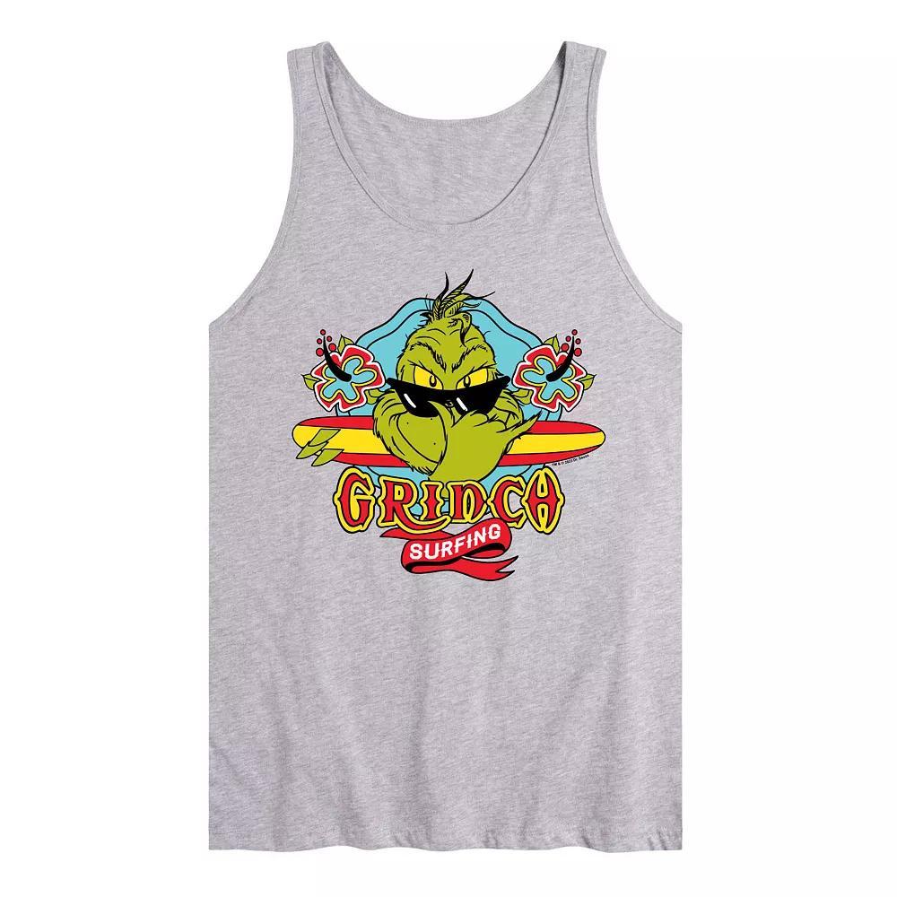 Mens Dr. Seuss The Grinch Surfing Graphic Tank Top Product Image