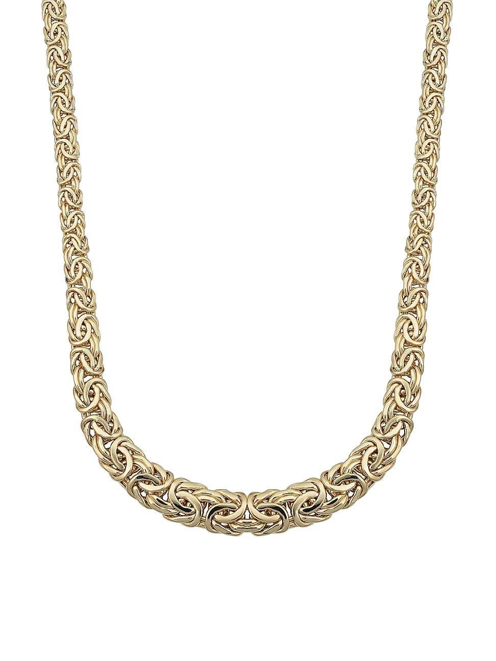 Womens 14K Yellow Gold Byzantine Graduated Necklace Product Image