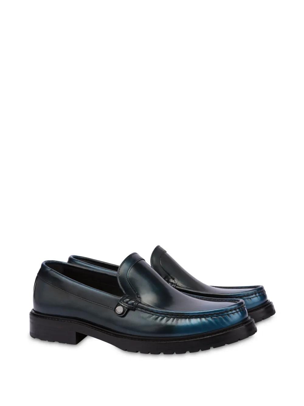 faded-effect leather loafers Product Image