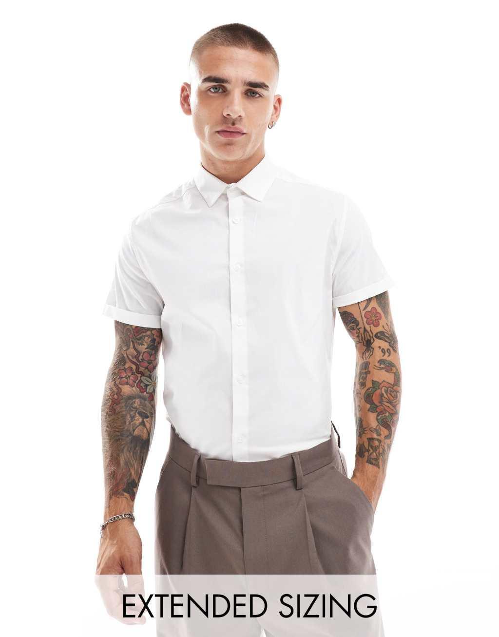 ASOS DESIGN stretch slim fit work shirt Product Image