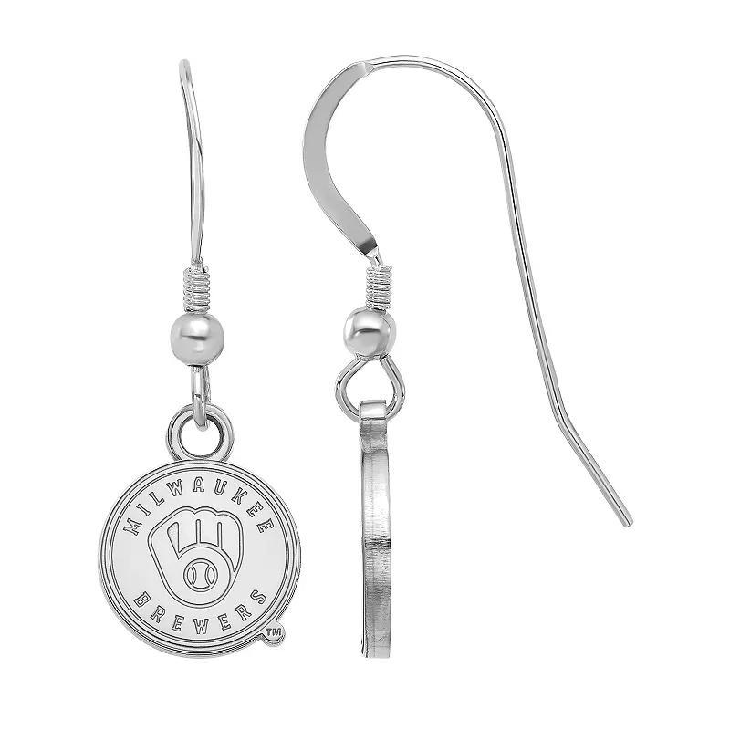 LogoArt Sterling Silver Milwaukee Brewers Logo Mini Dangle Earrings, Women's, Size: 27 mm, Gold Tone Product Image
