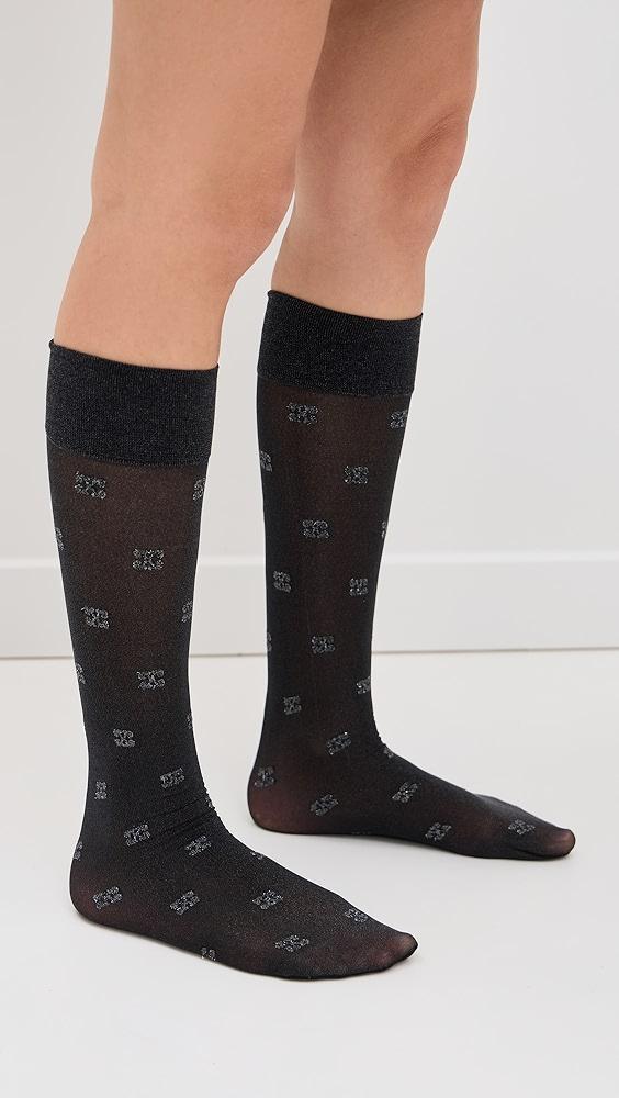 GANNI Butterfly Lace Glitter Socks | Shopbop Product Image