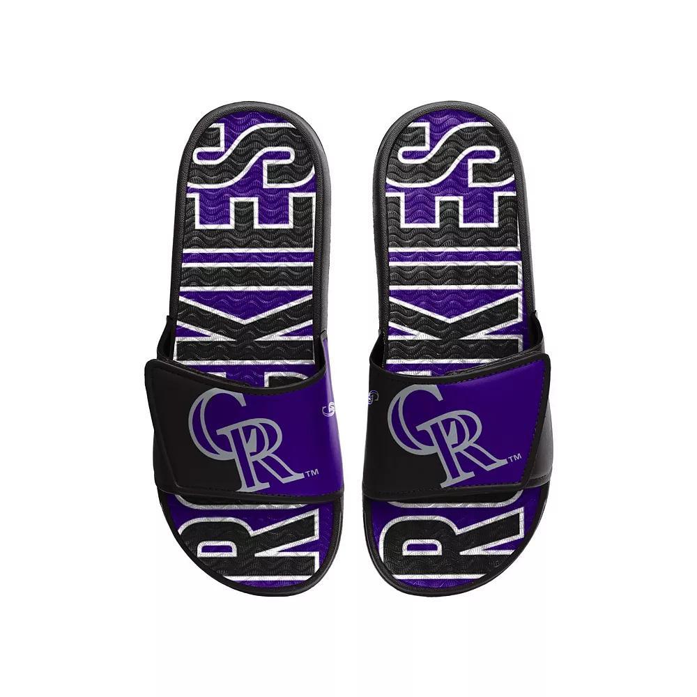Men's FOCO Colorado Rockies Logo Gel Slide Sandals, Size: 11-12, Purple Product Image